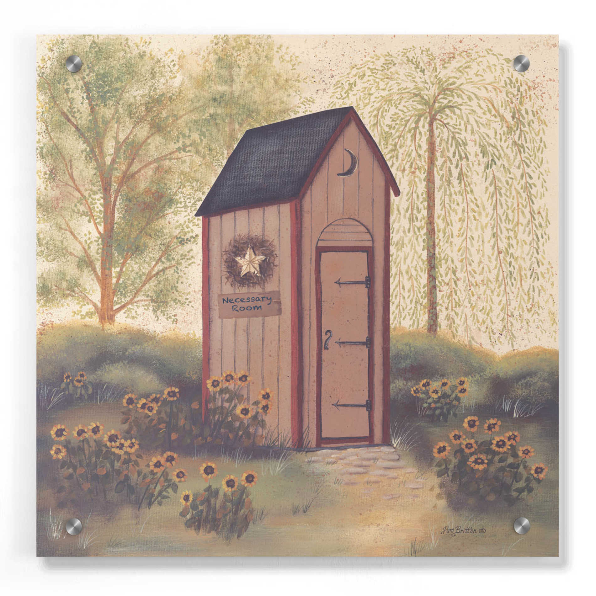 Epic Art 'Folk Art Outhouse I' by Pam Britton, Acrylic Glass Wall Art,36x36