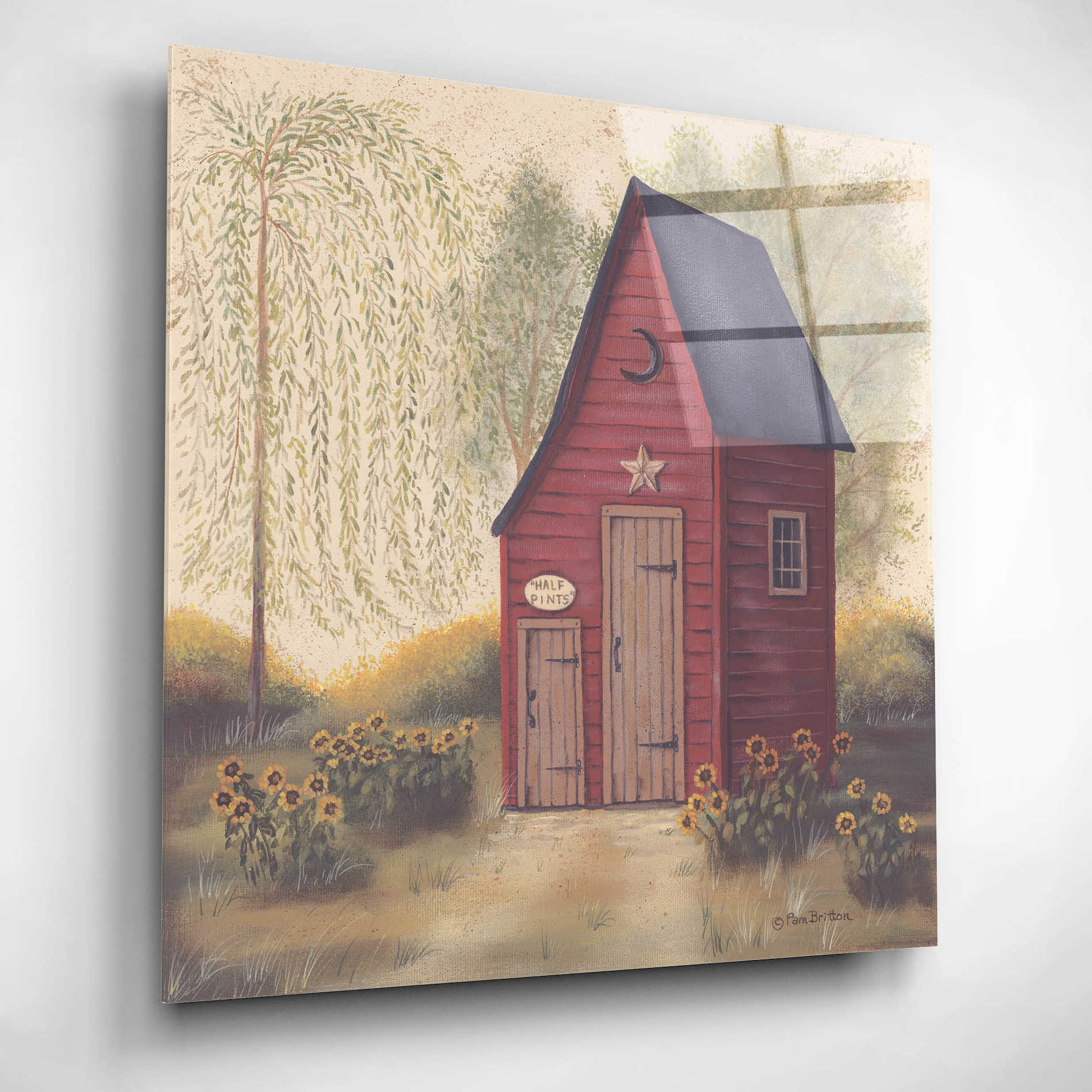 Epic Art 'Folk Art Outhouse II' by Pam Britton, Acrylic Glass Wall Art,12x12