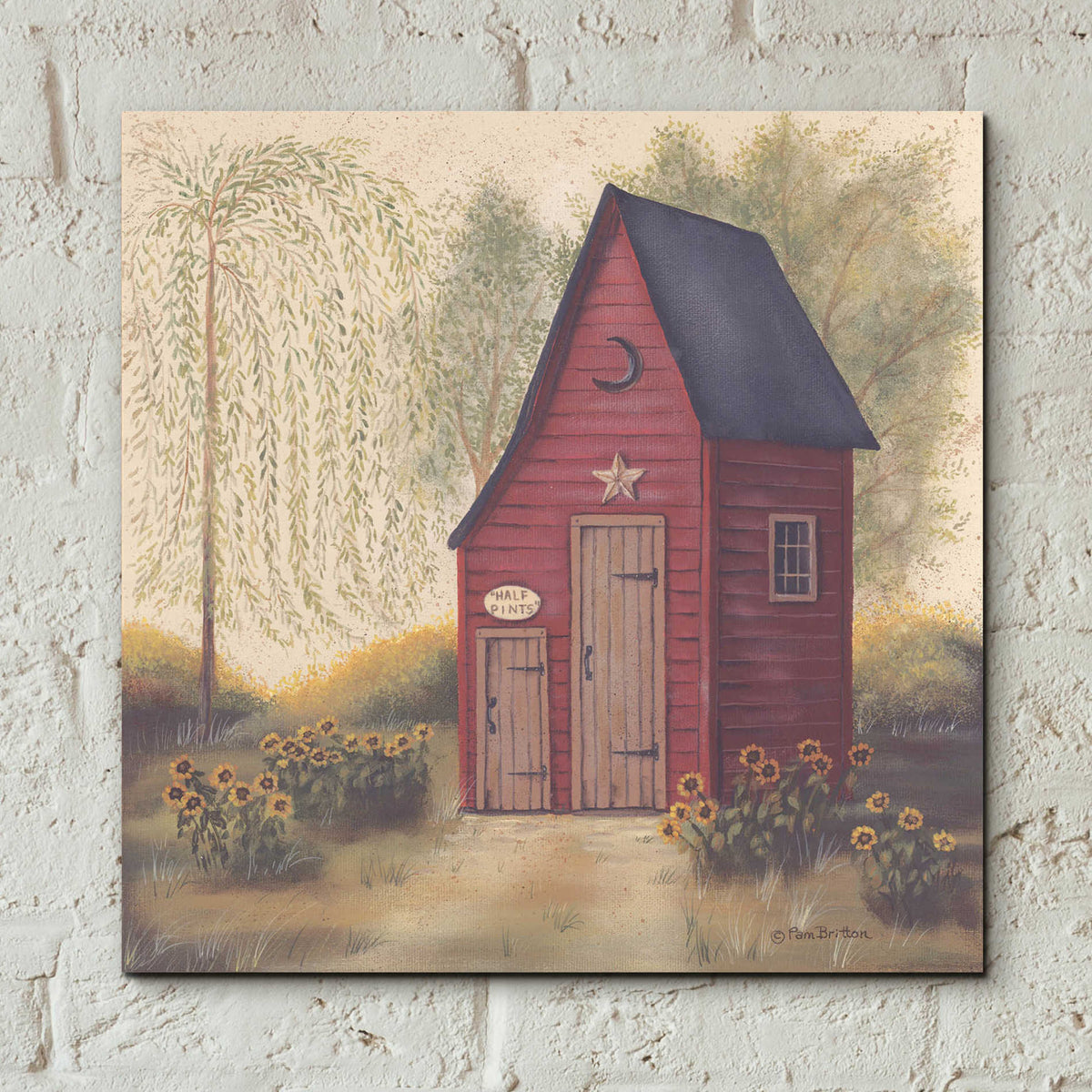 Epic Art 'Folk Art Outhouse II' by Pam Britton, Acrylic Glass Wall Art,12x12