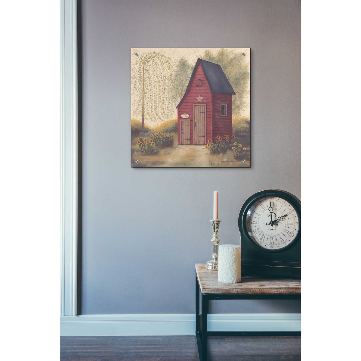Epic Art 'Folk Art Outhouse II' by Pam Britton, Acrylic Glass Wall Art,24x24