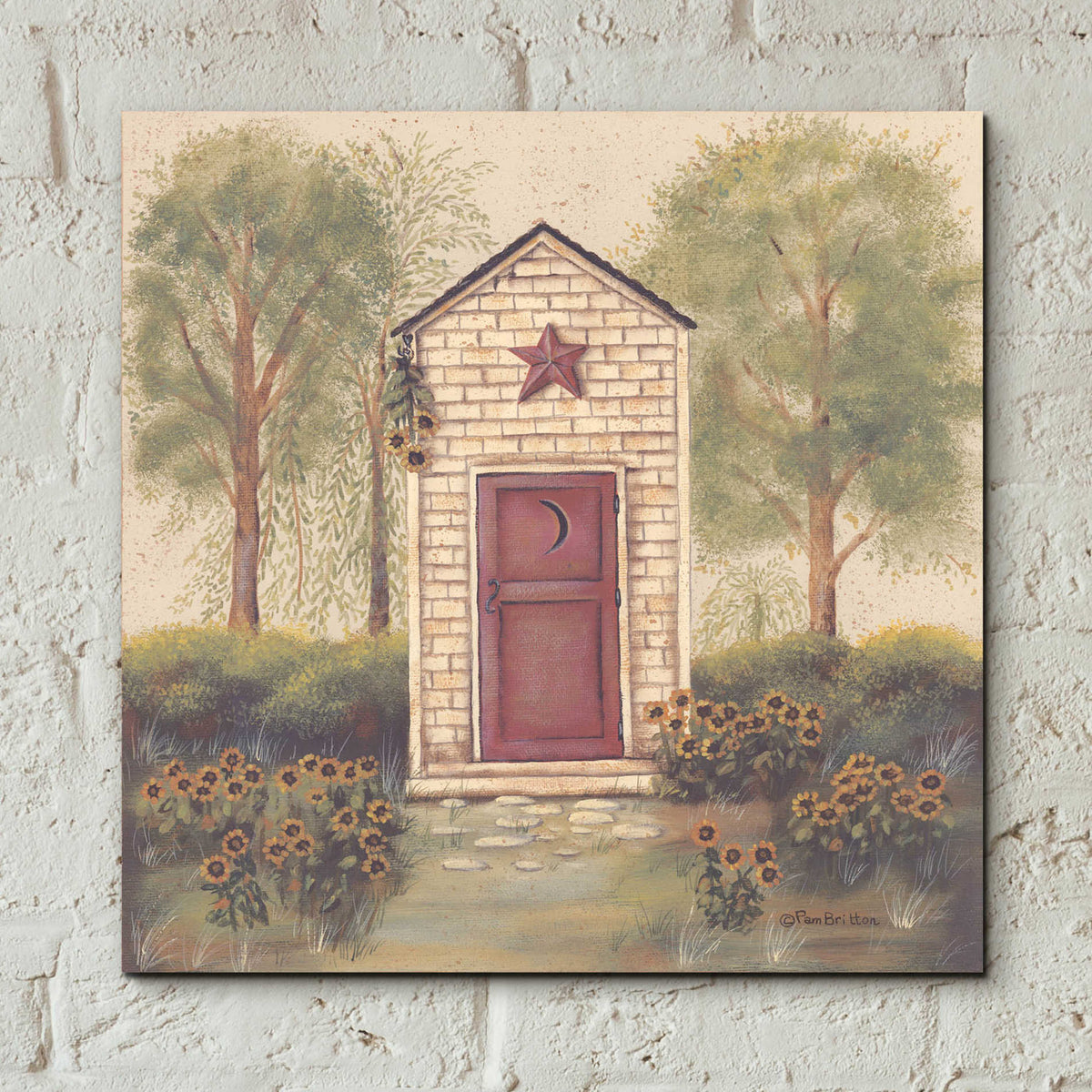 Epic Art 'Folk Art Outhouse III' by Pam Britton, Acrylic Glass Wall Art,12x12