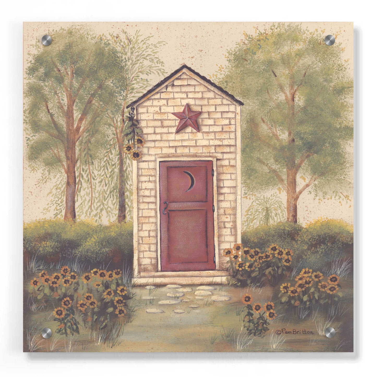 Epic Art 'Folk Art Outhouse III' by Pam Britton, Acrylic Glass Wall Art,36x36