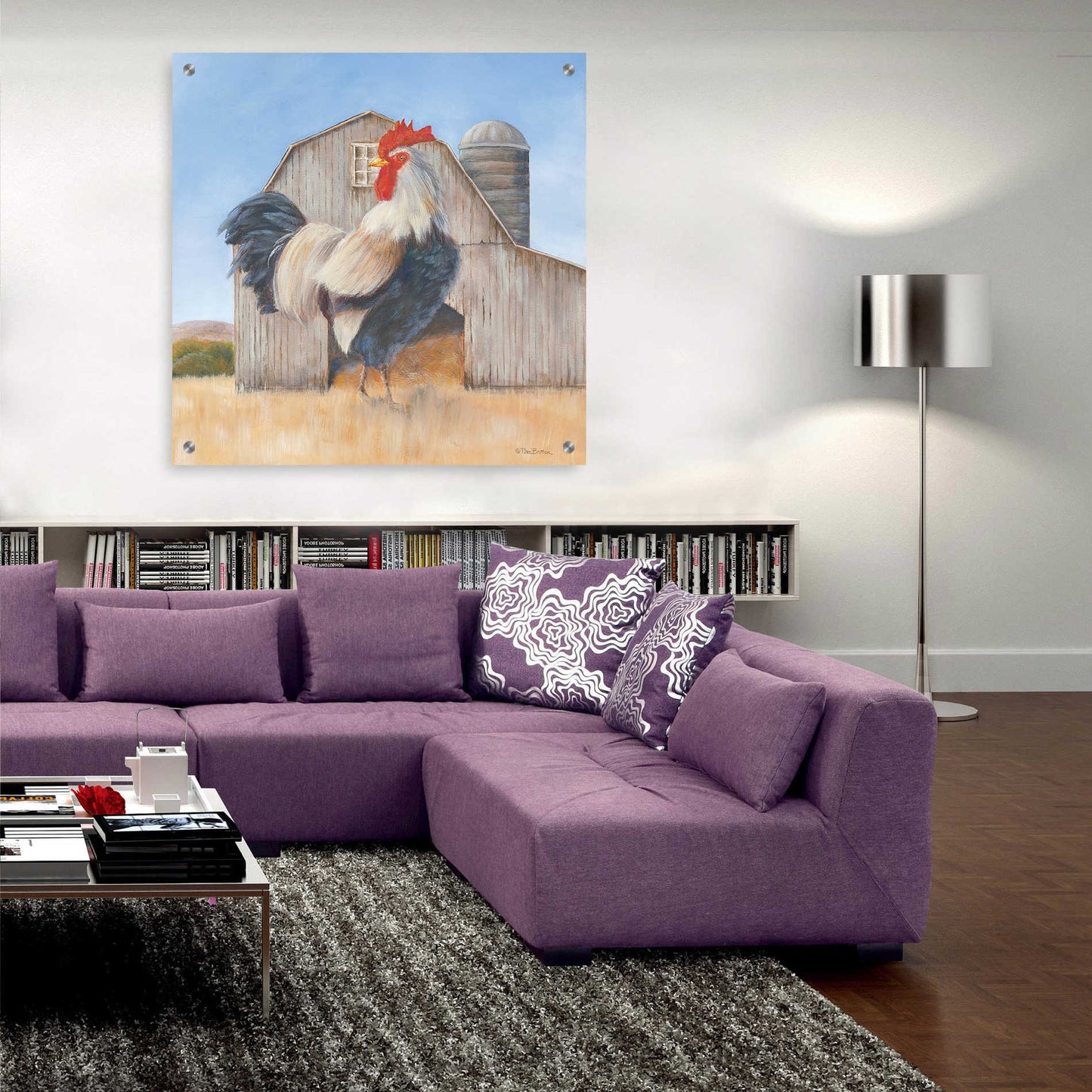 Epic Art 'Country Rooster' by Pam Britton, Acrylic Glass Wall Art,36x36