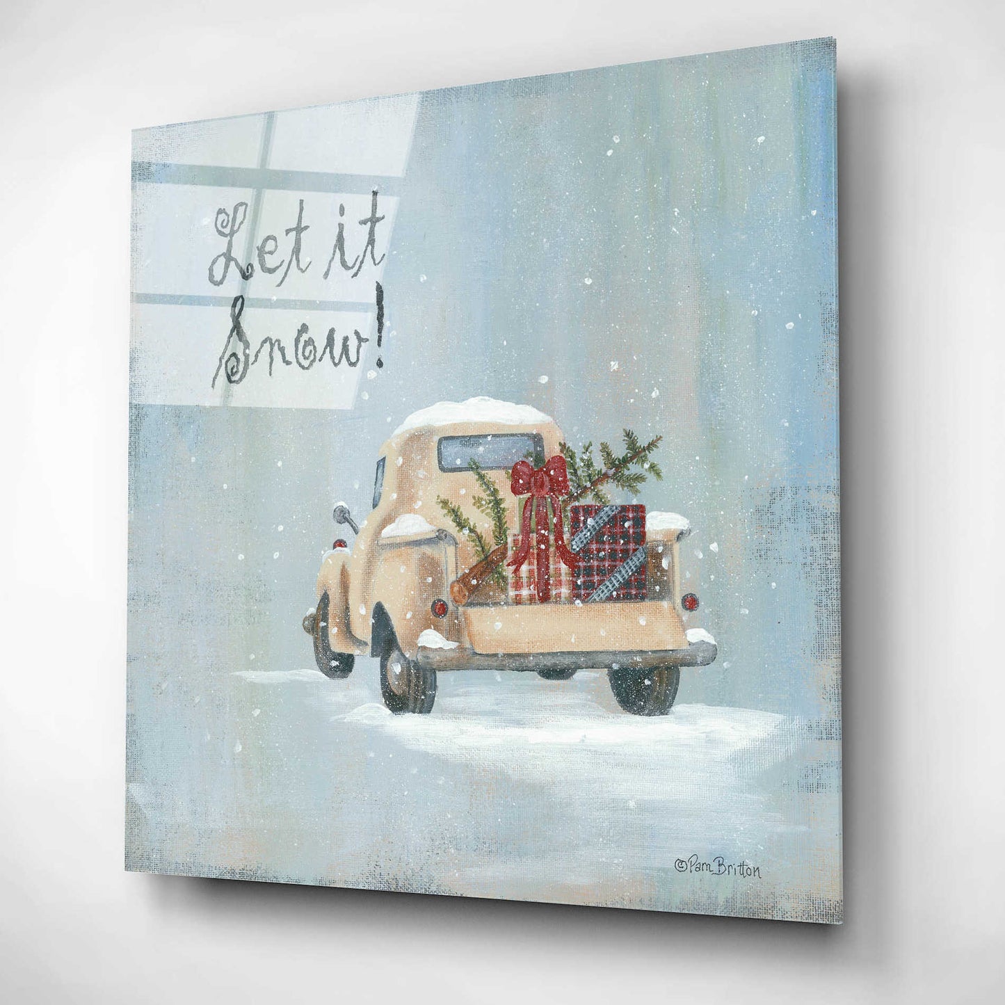 Epic Art 'Let It Snow' by Pam Britton, Acrylic Glass Wall Art,12x12