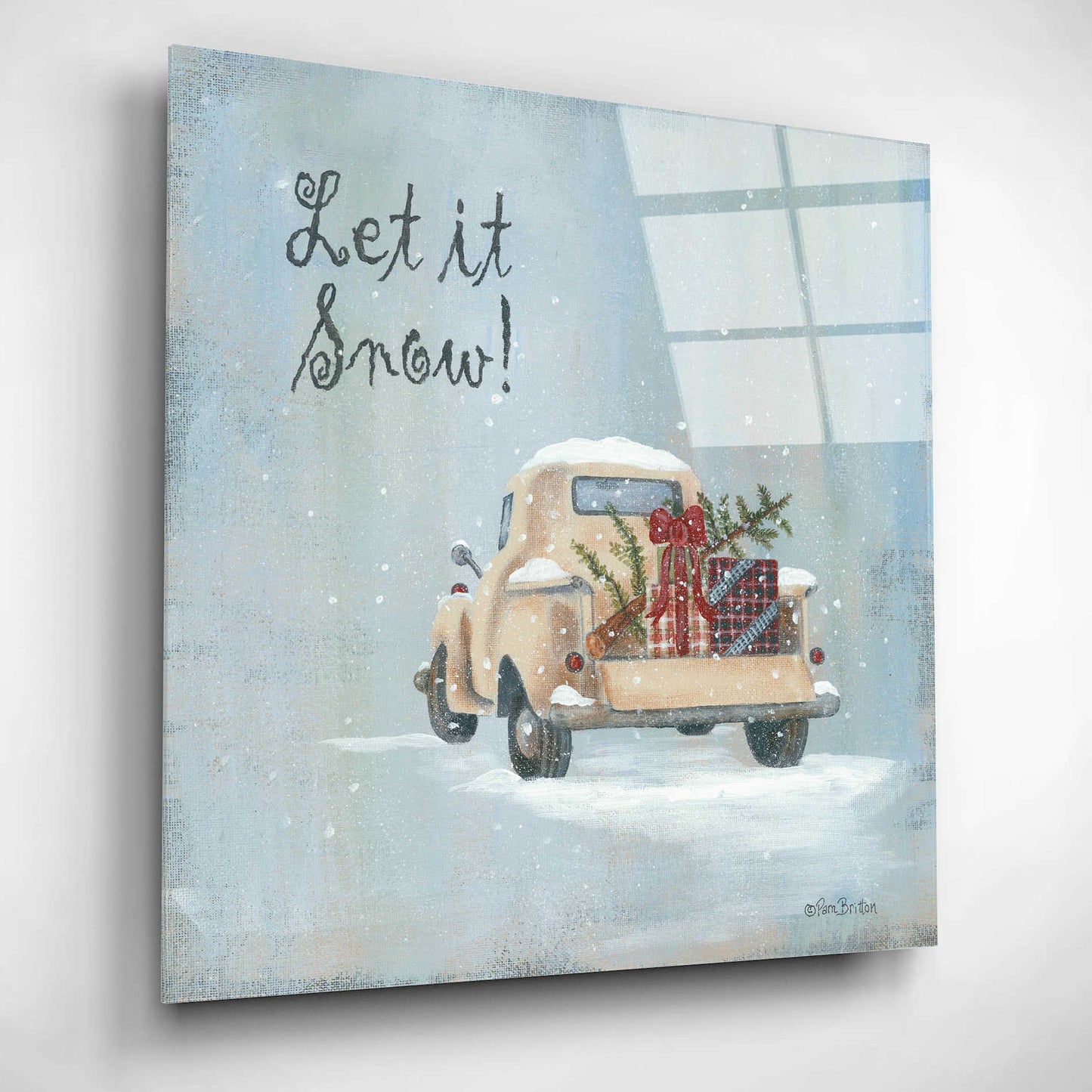 Epic Art 'Let It Snow' by Pam Britton, Acrylic Glass Wall Art,12x12