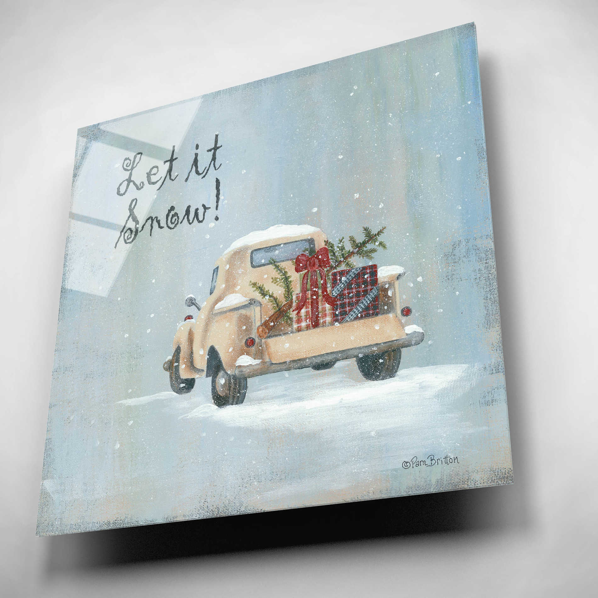 Epic Art 'Let It Snow' by Pam Britton, Acrylic Glass Wall Art,12x12