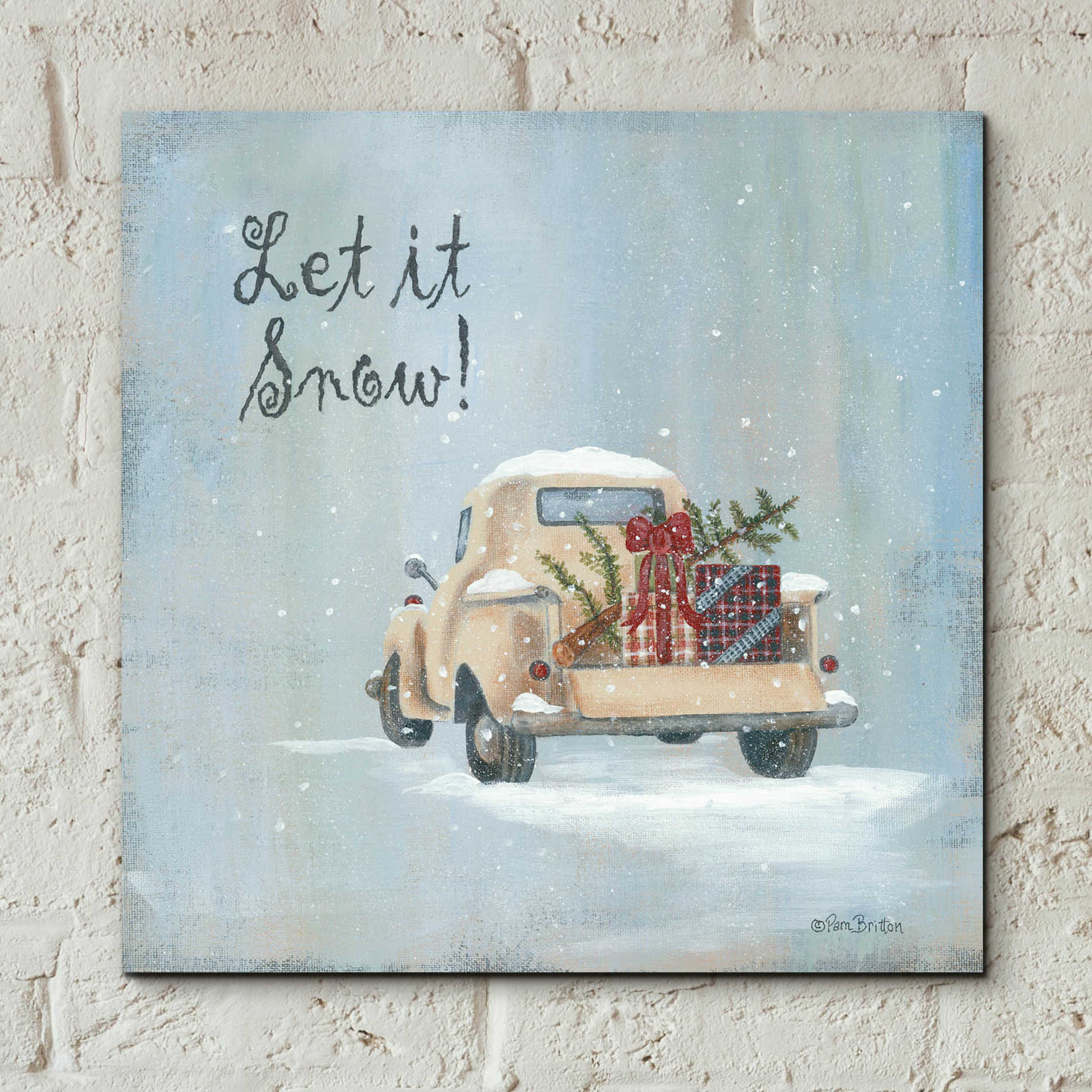 Epic Art 'Let It Snow' by Pam Britton, Acrylic Glass Wall Art,12x12