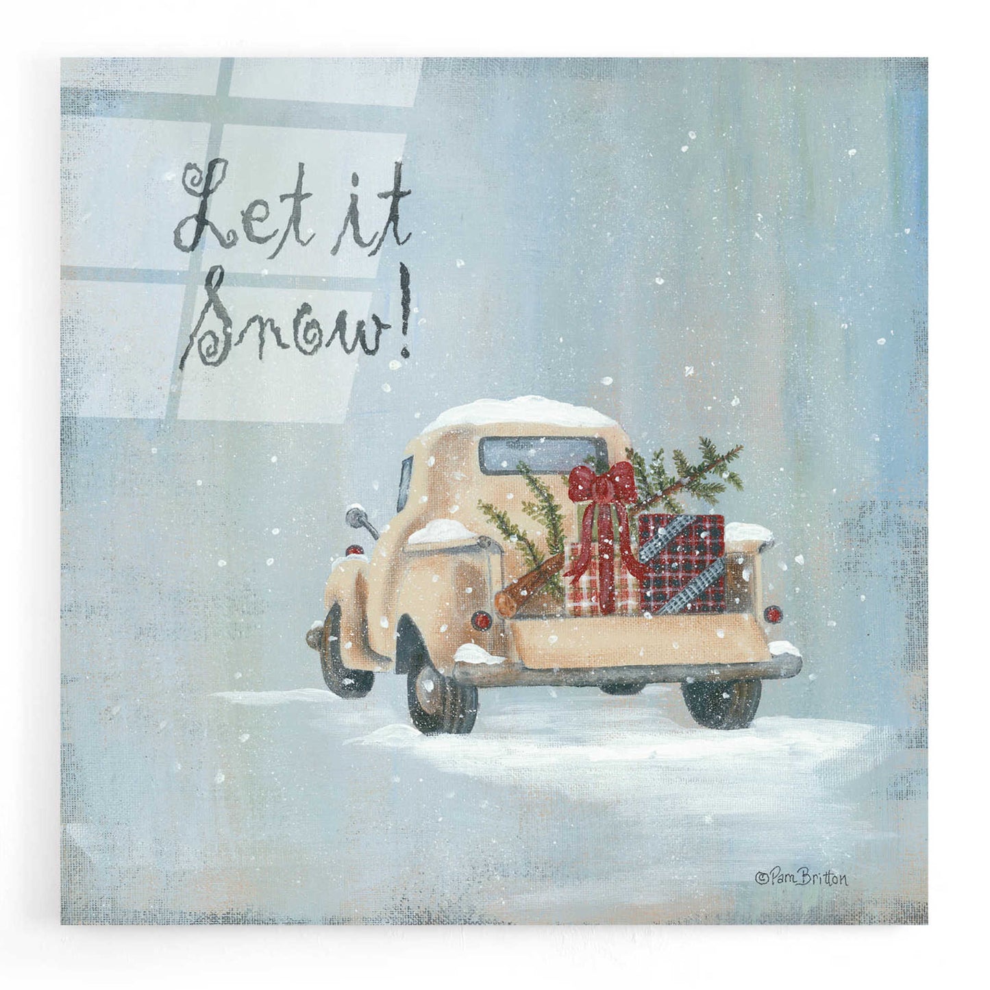 Epic Art 'Let It Snow' by Pam Britton, Acrylic Glass Wall Art,12x12