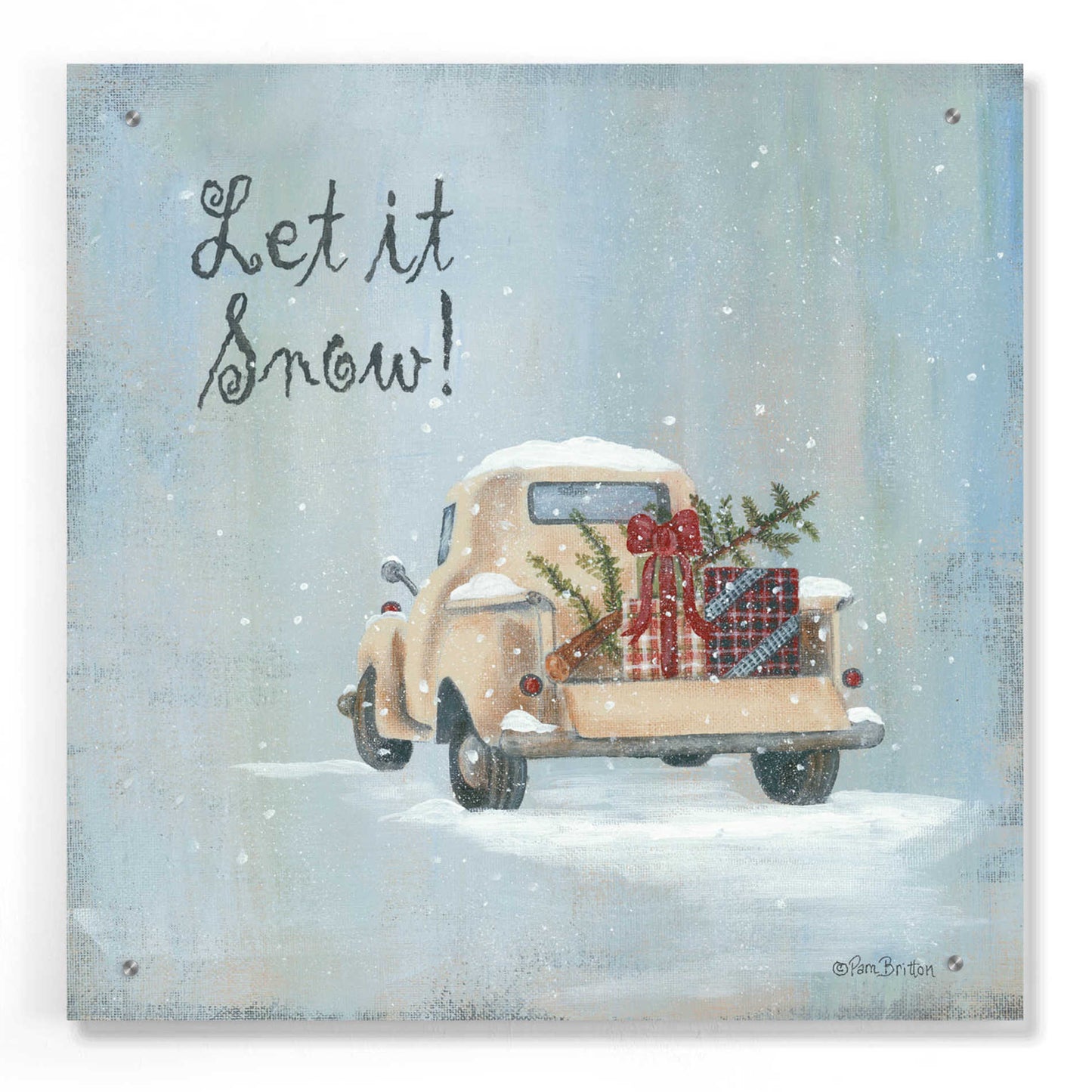 Epic Art 'Let It Snow' by Pam Britton, Acrylic Glass Wall Art,24x24