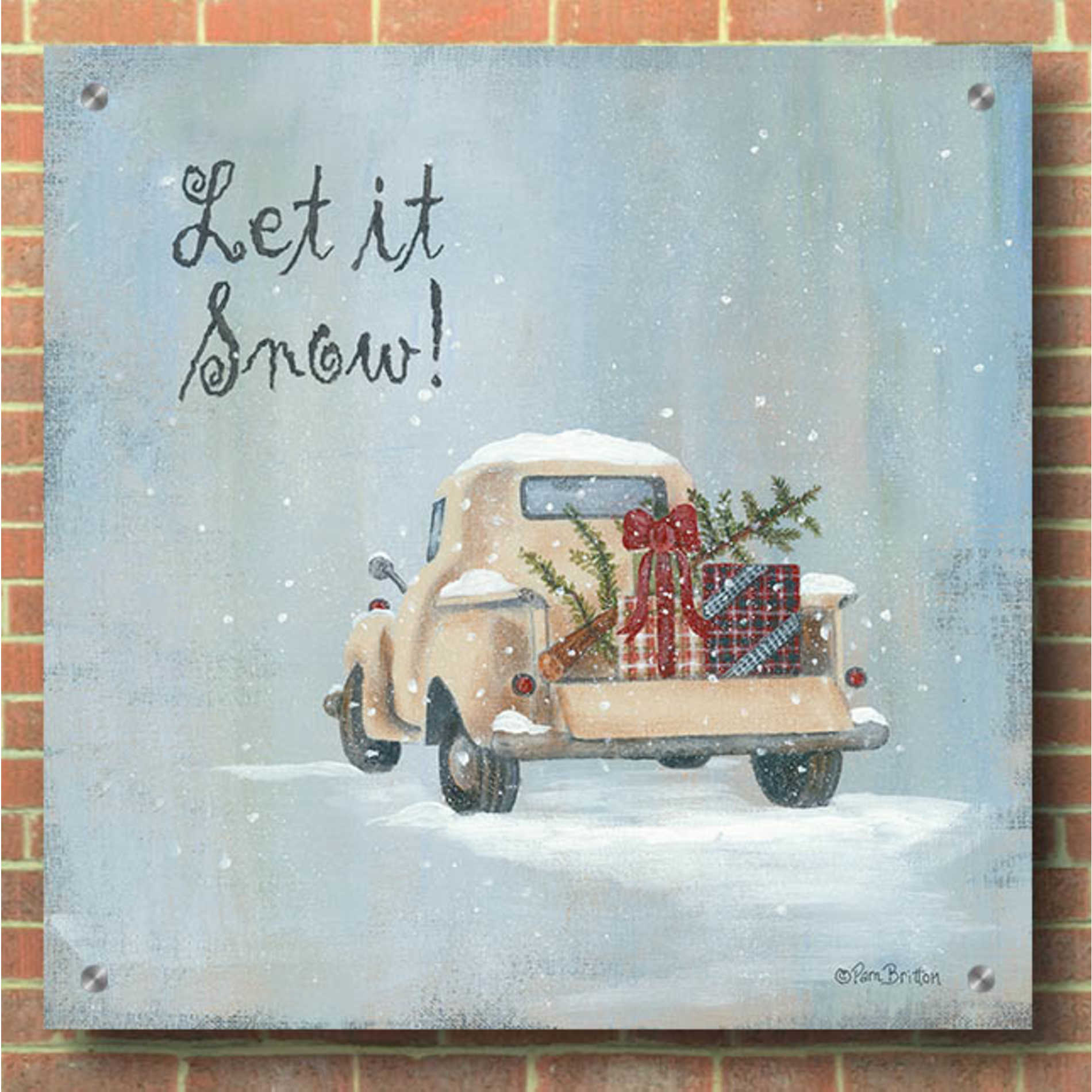 Epic Art 'Let It Snow' by Pam Britton, Acrylic Glass Wall Art,36x36