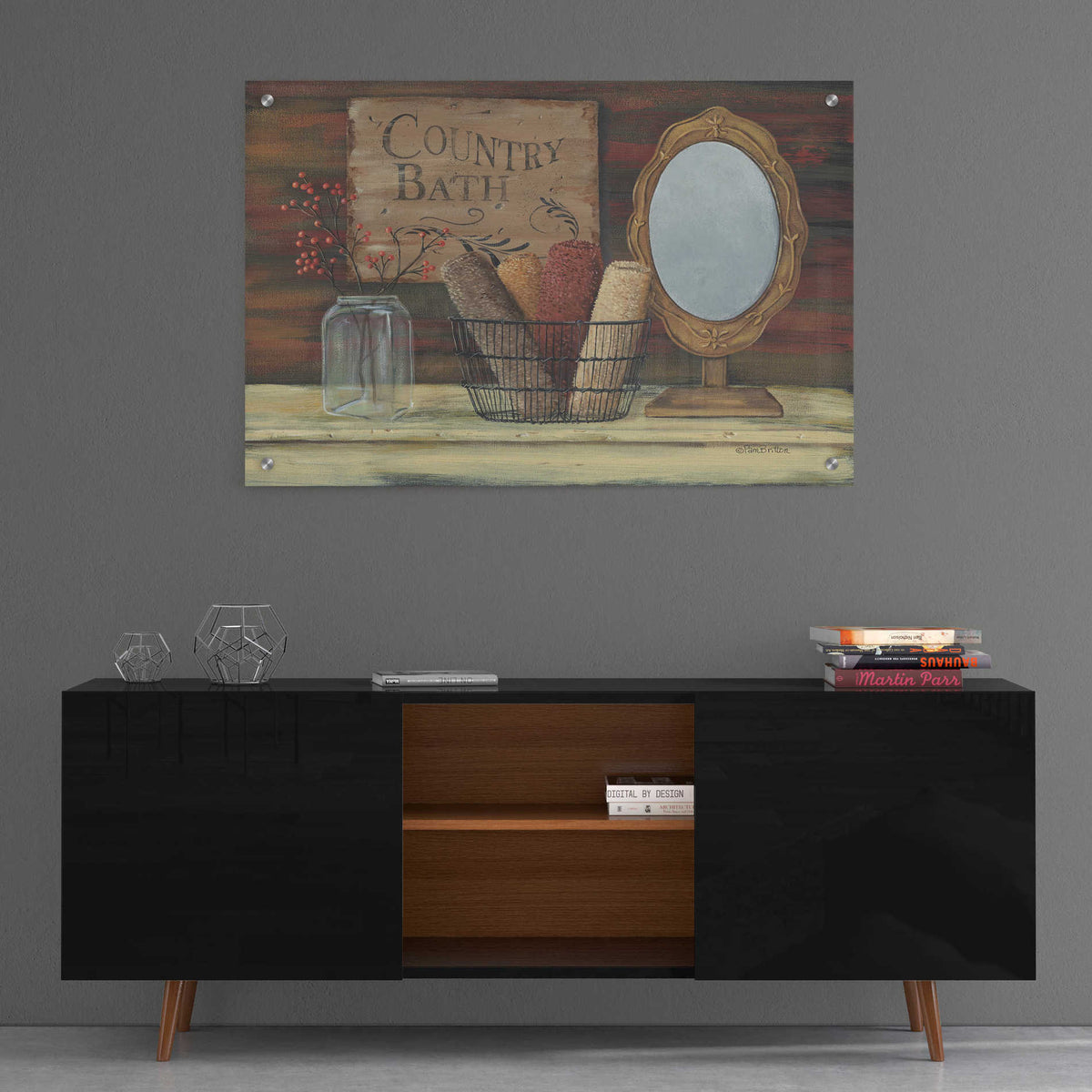 Epic Art 'Country Bath' by Pam Britton, Acrylic Glass Wall Art,36x24