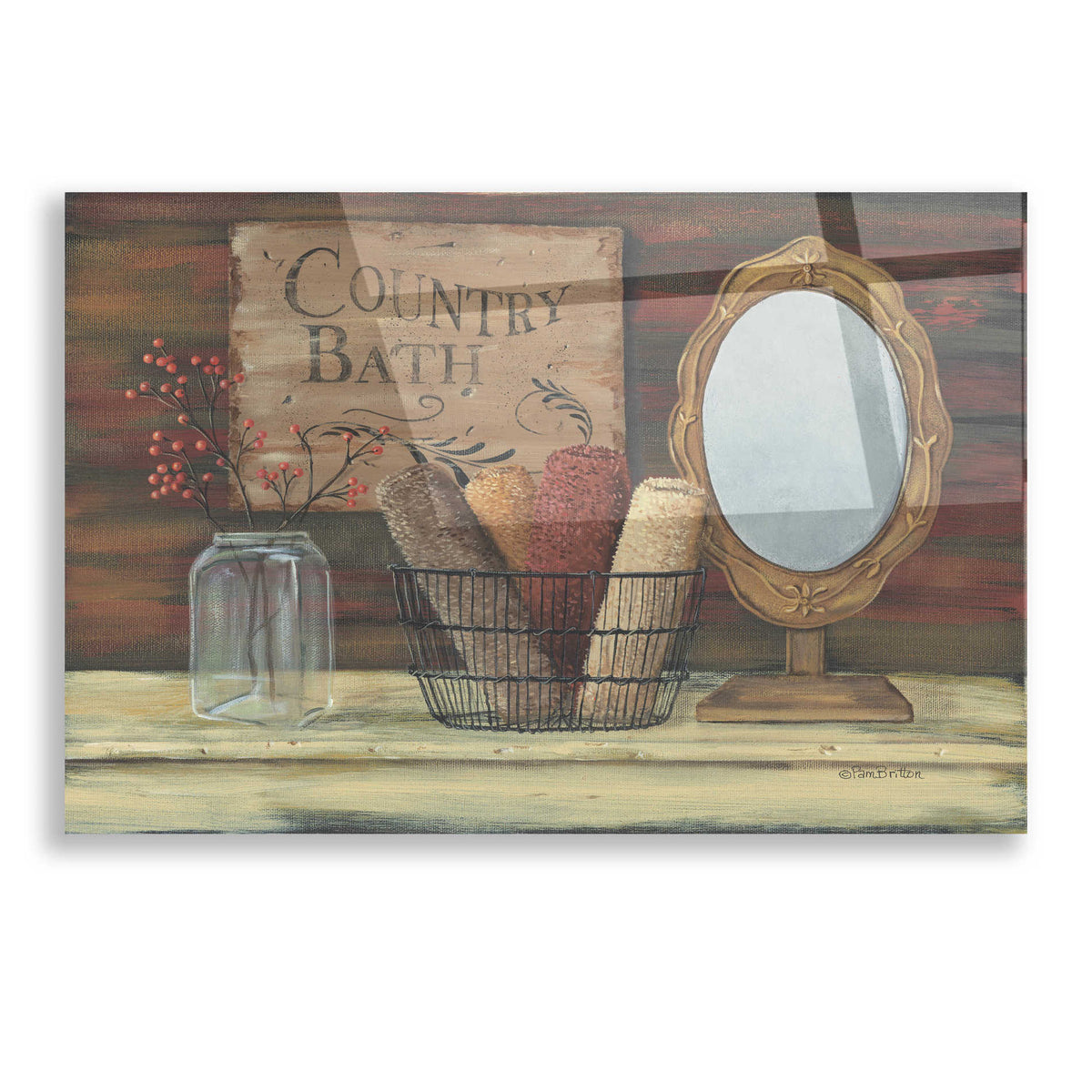 Epic Art 'Country Bath' by Pam Britton, Acrylic Glass Wall Art