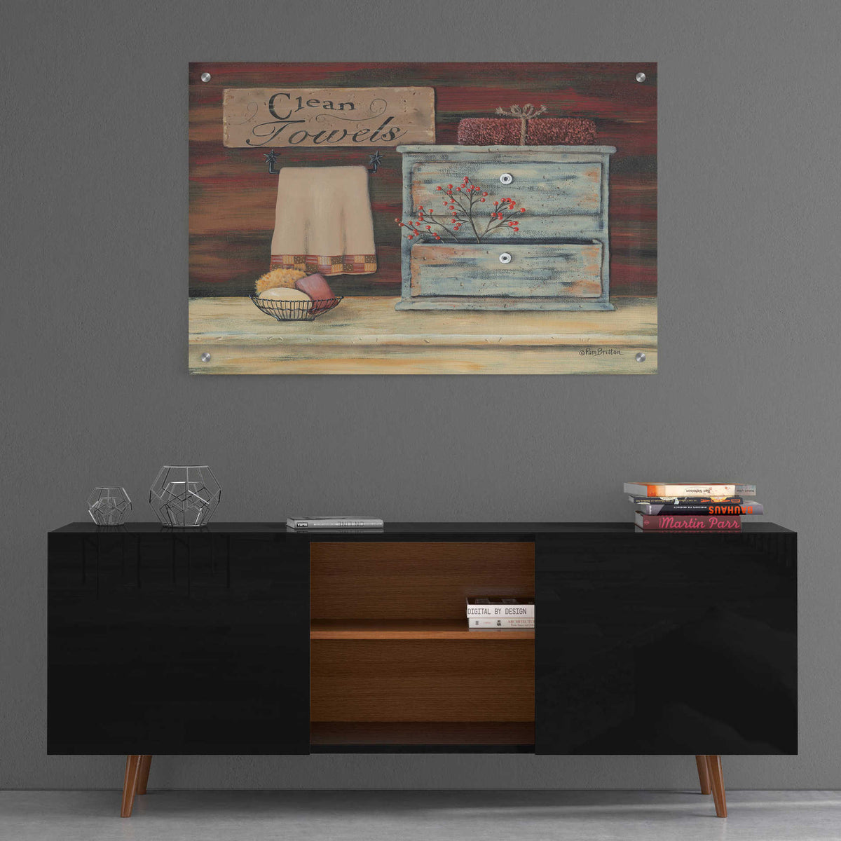 Epic Art 'Clean Towels' by Pam Britton, Acrylic Glass Wall Art,36x24