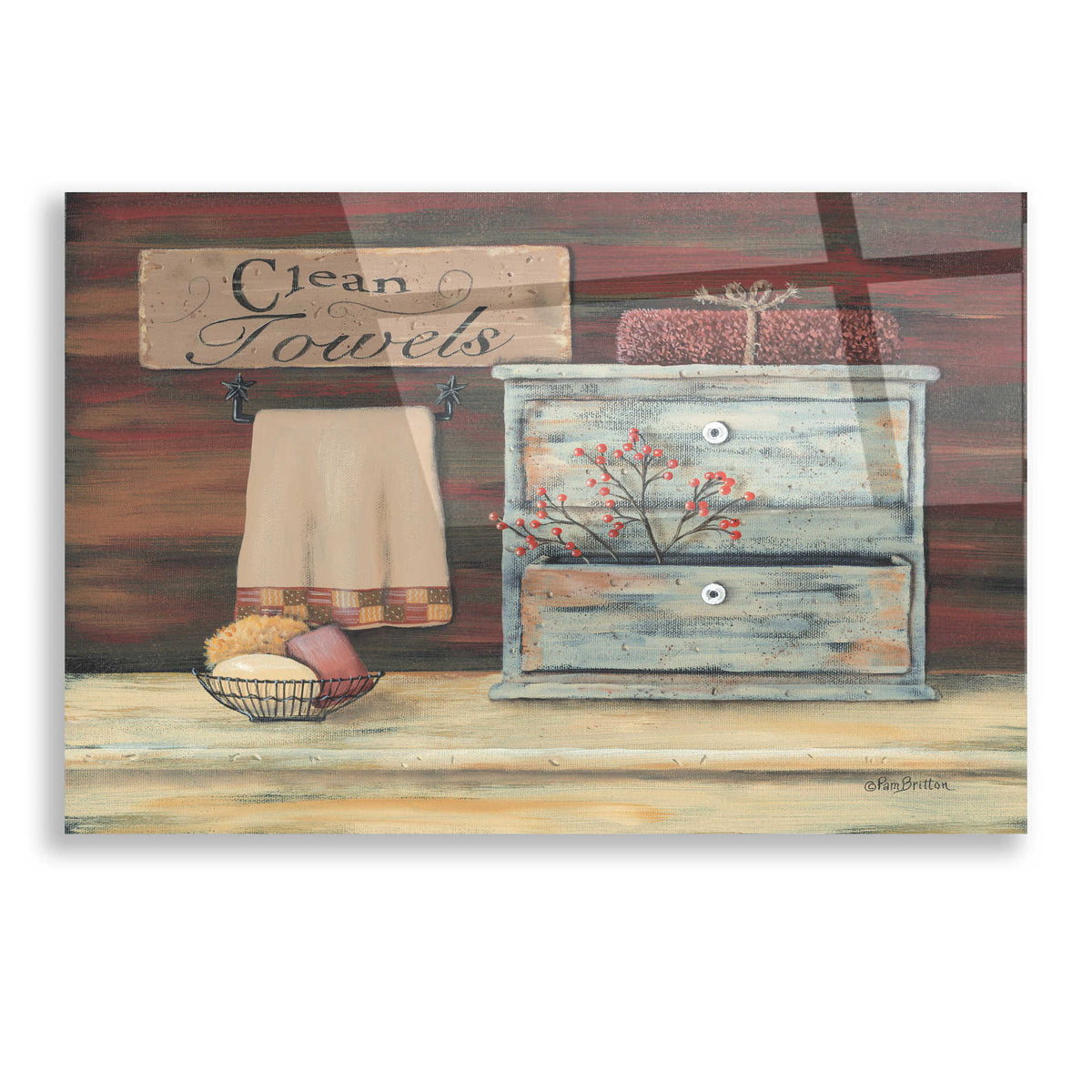 Epic Art 'Clean Towels' by Pam Britton, Acrylic Glass Wall Art
