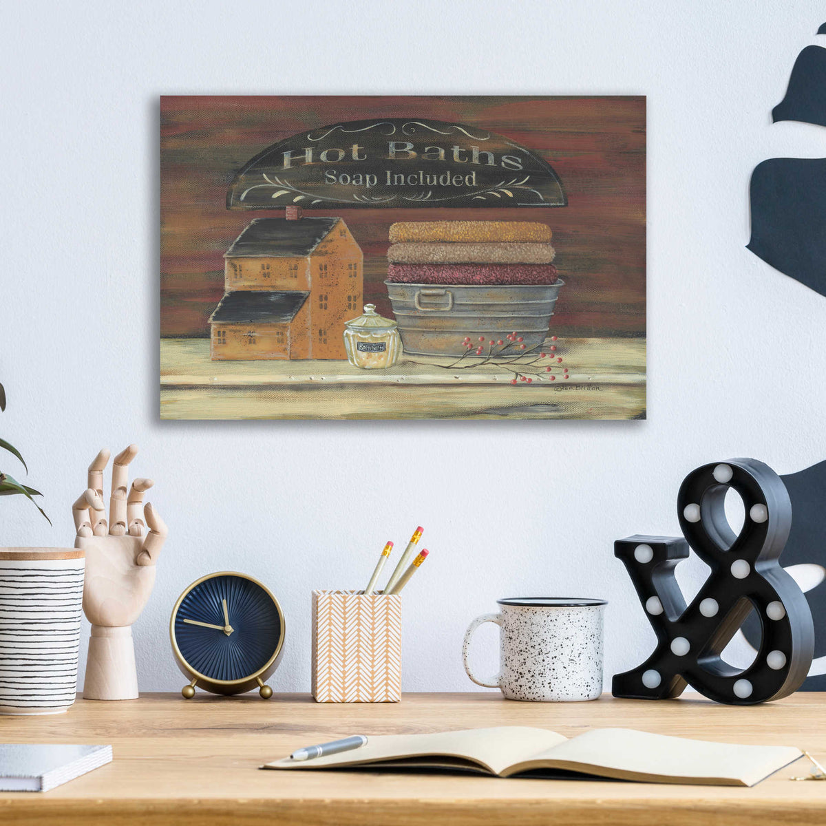Epic Art 'Hot Bath' by Pam Britton, Acrylic Glass Wall Art,16x12