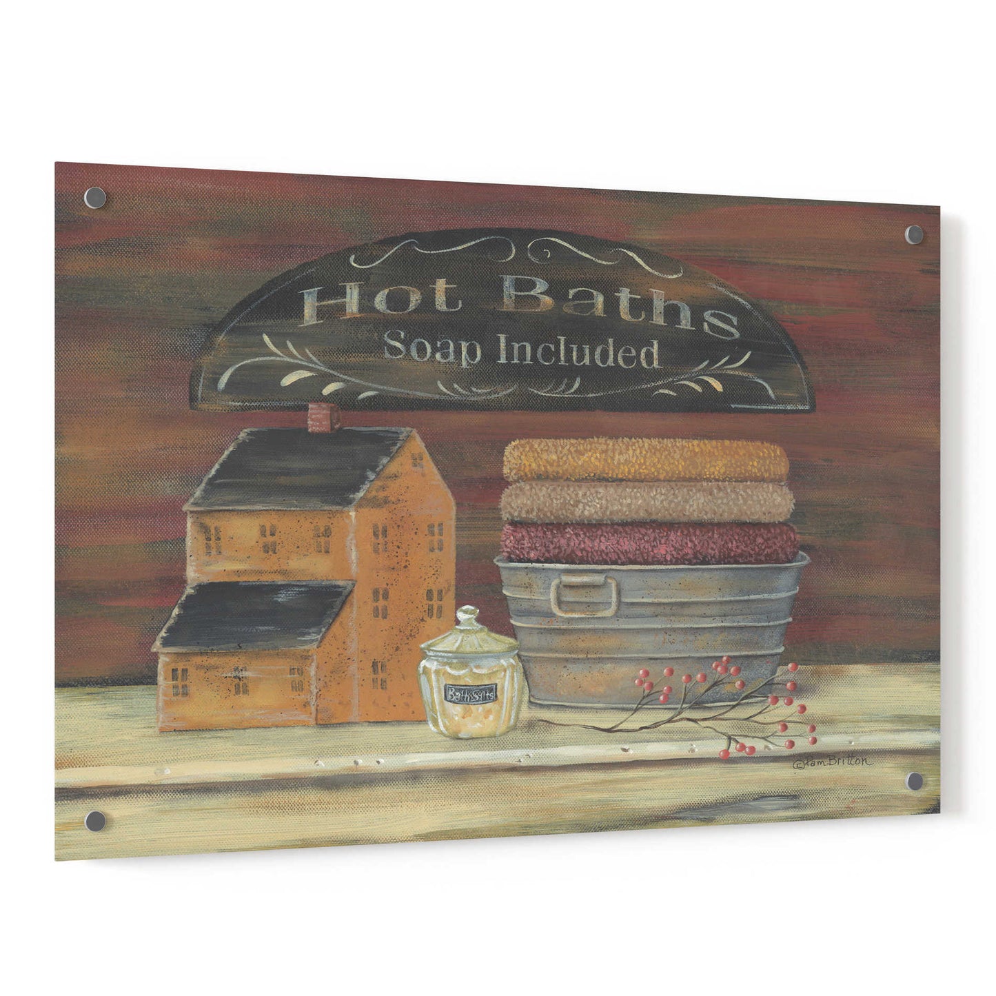 Epic Art 'Hot Bath' by Pam Britton, Acrylic Glass Wall Art,36x24