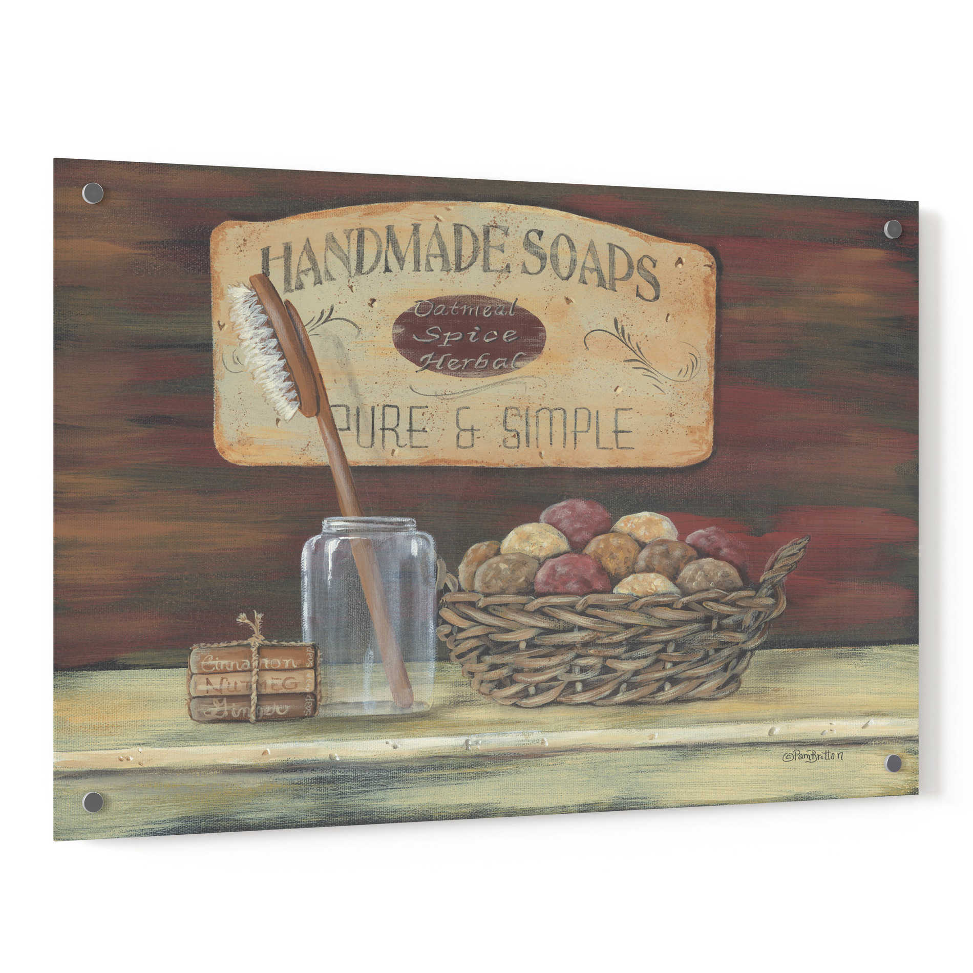 Epic Art 'Handmade Soaps' by Pam Britton, Acrylic Glass Wall Art,36x24