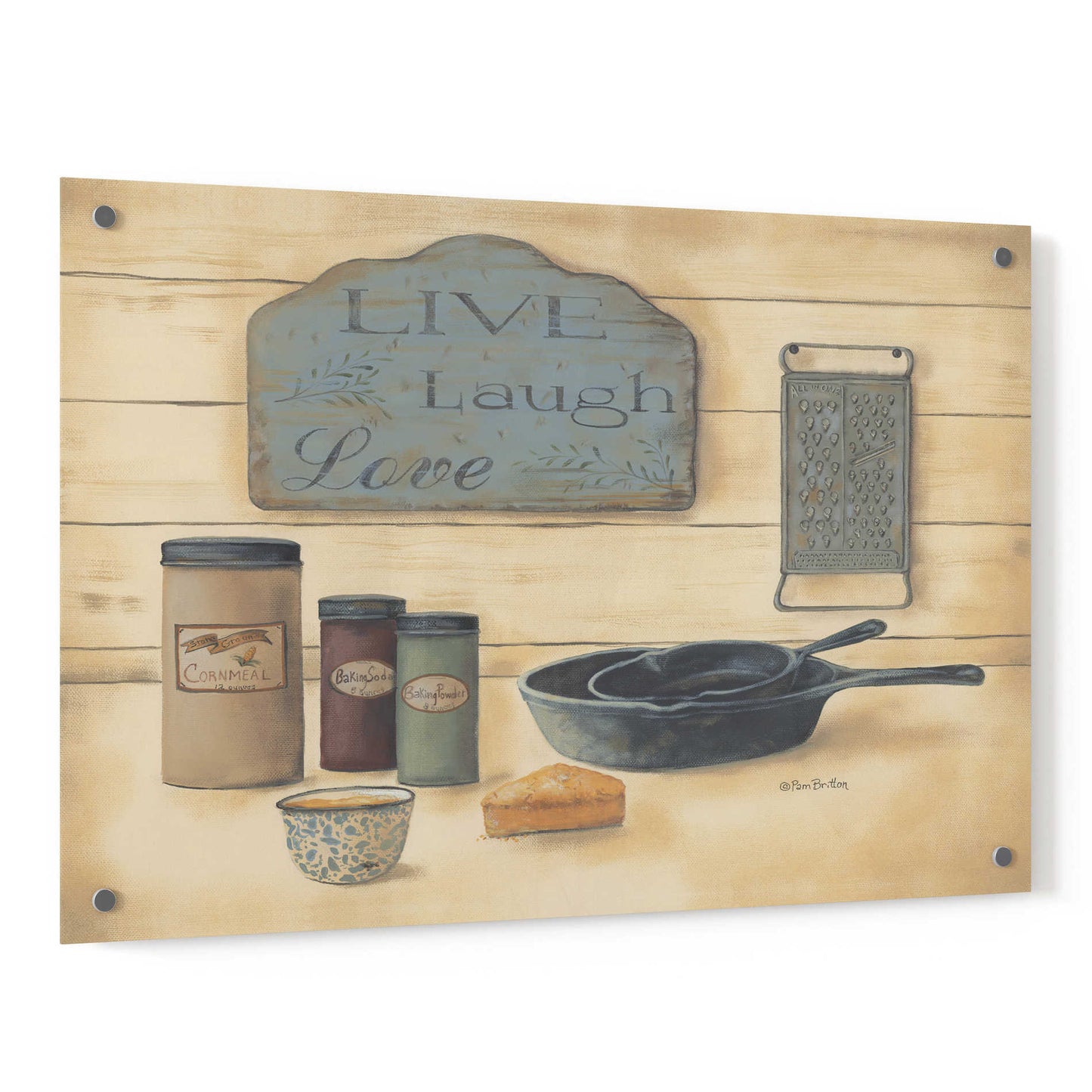 Epic Art 'Live Laugh Love' by Pam Britton, Acrylic Glass Wall Art,36x24