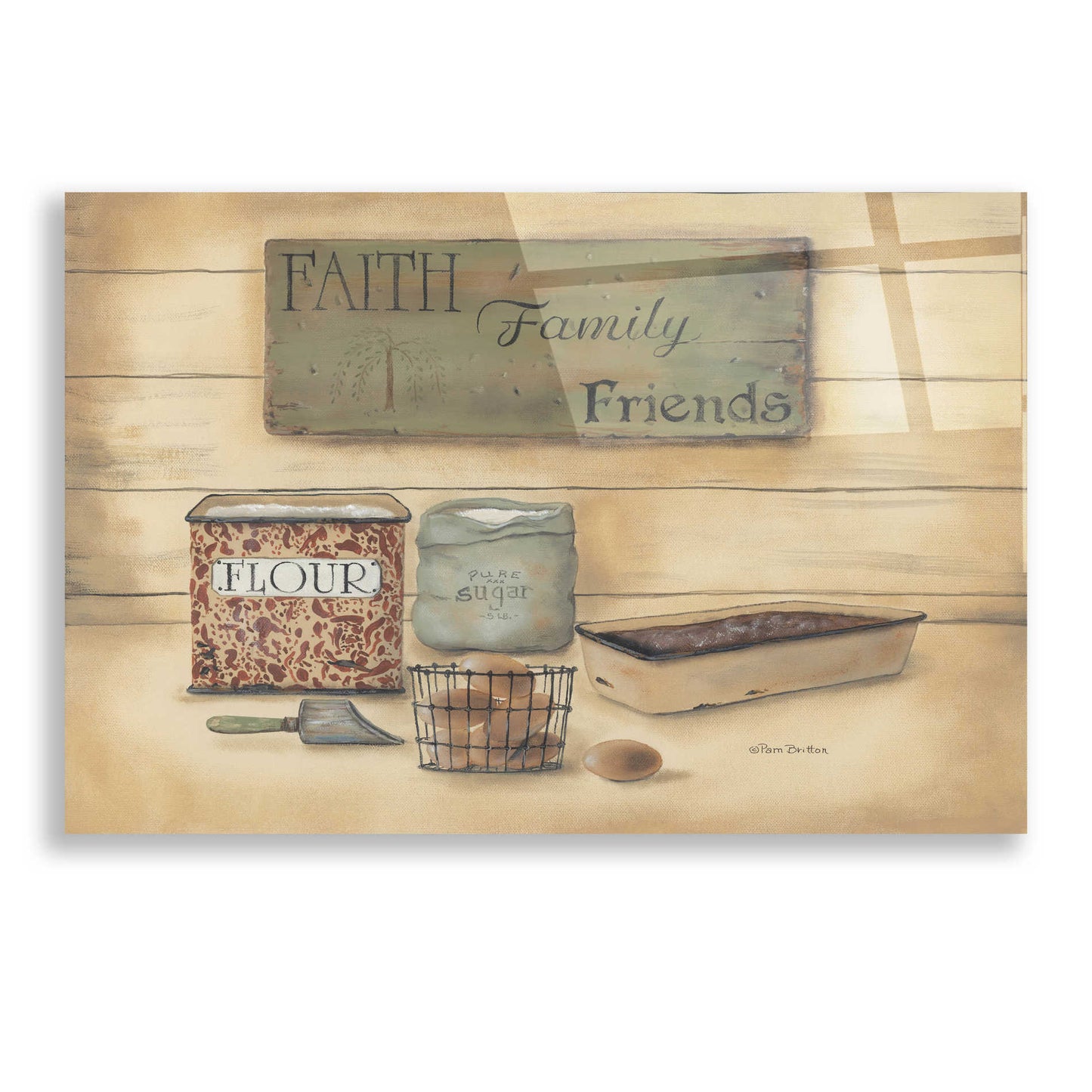 Epic Art 'Faith Family Friends' by Pam Britton, Acrylic Glass Wall Art,24x16