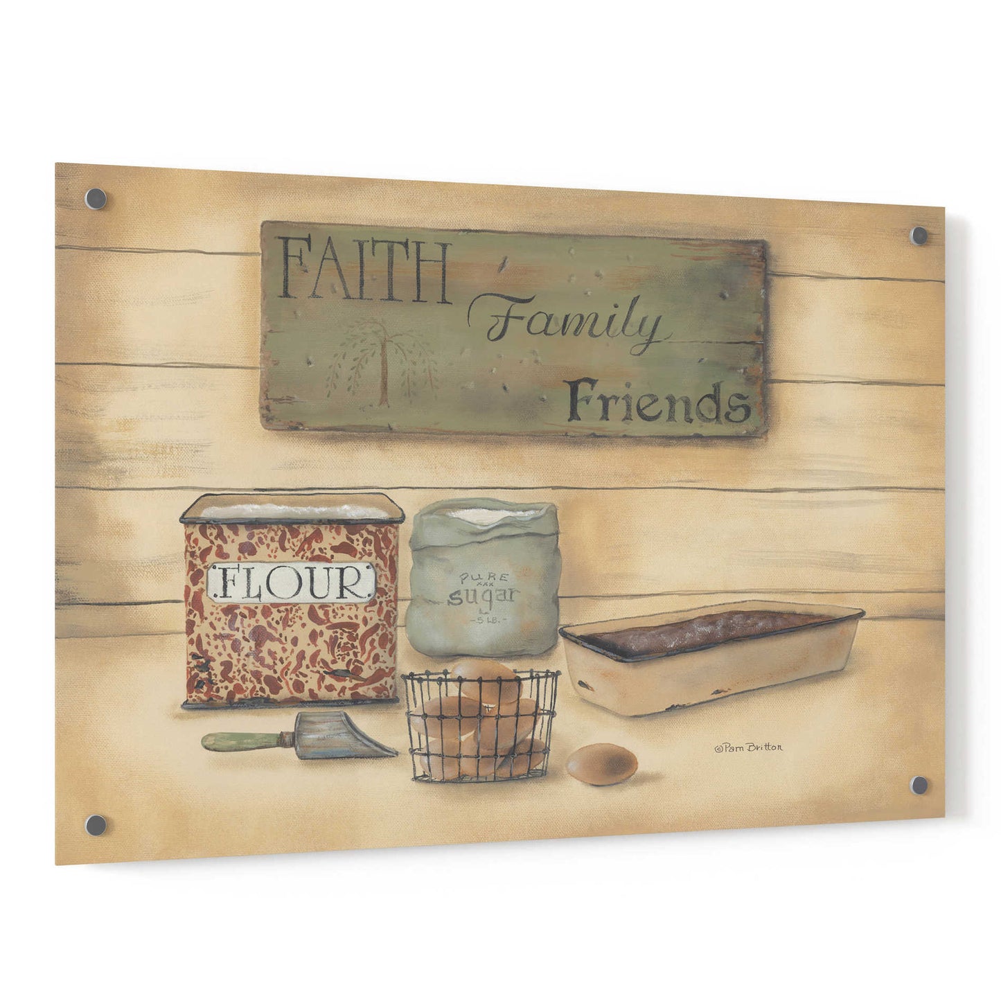 Epic Art 'Faith Family Friends' by Pam Britton, Acrylic Glass Wall Art,36x24