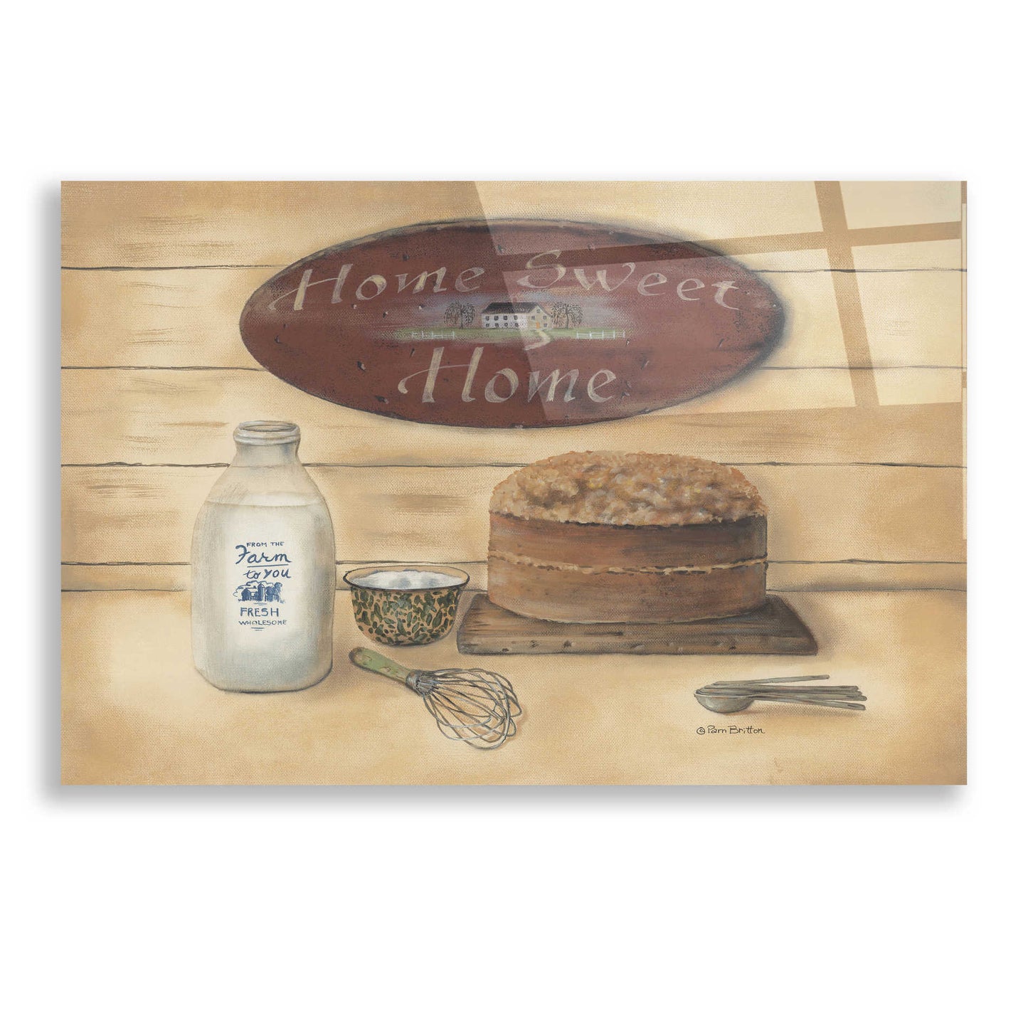 Epic Art 'Home Sweet Home Bathroom' by Pam Britton, Acrylic Glass Wall Art,24x16