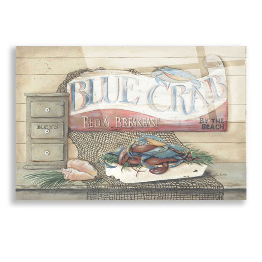 Epic Art 'Blue Crab B & B' by Pam Britton, Acrylic Glass Wall Art