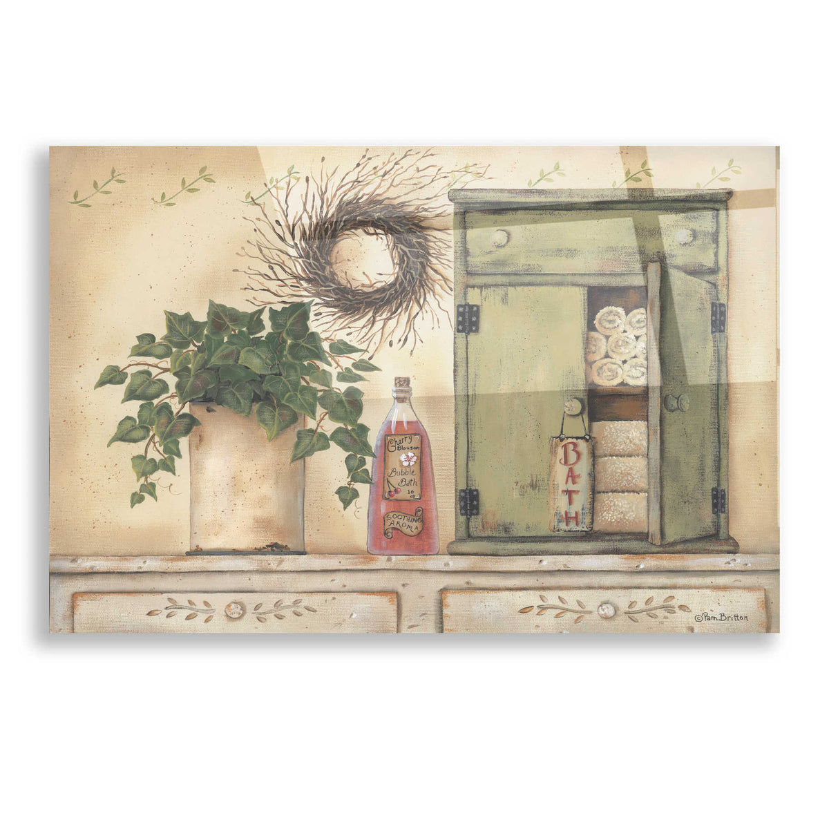 Epic Art 'Cherry Blossom Bath' by Pam Britton, Acrylic Glass Wall Art