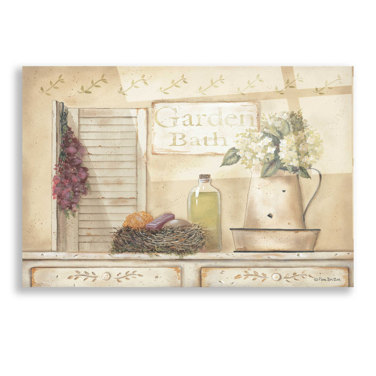 Epic Art 'Garden Bath' by Pam Britton, Acrylic Glass Wall Art