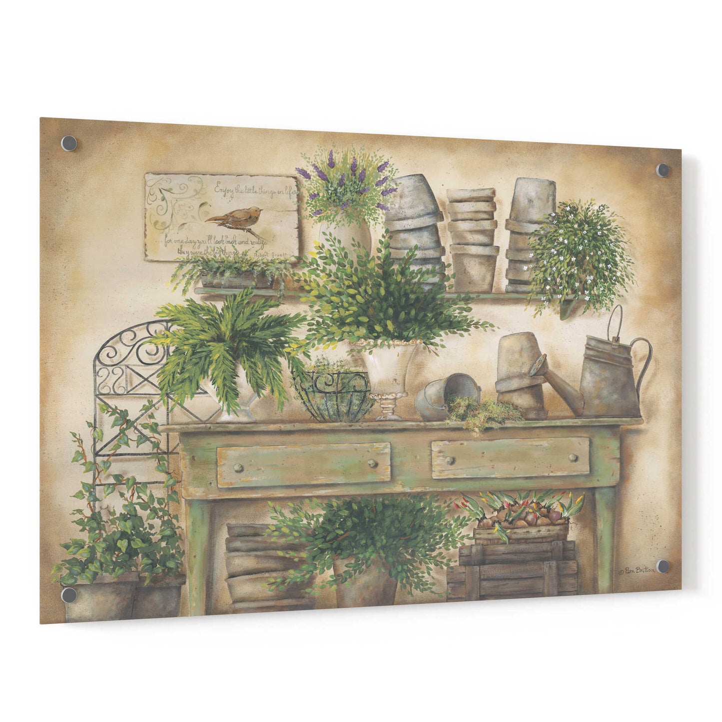 Epic Art 'Potting Bench I' by Pam Britton, Acrylic Glass Wall Art,36x24