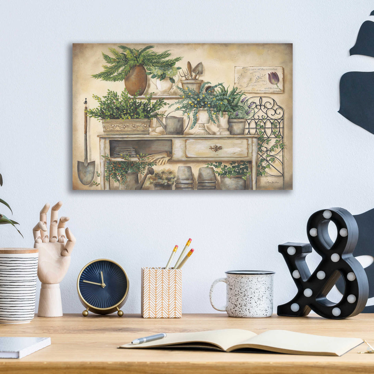 Epic Art 'Potting Bench II' by Pam Britton, Acrylic Glass Wall Art,16x12