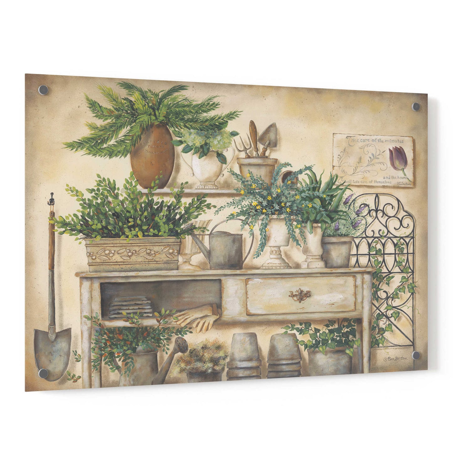 Epic Art 'Potting Bench II' by Pam Britton, Acrylic Glass Wall Art,36x24