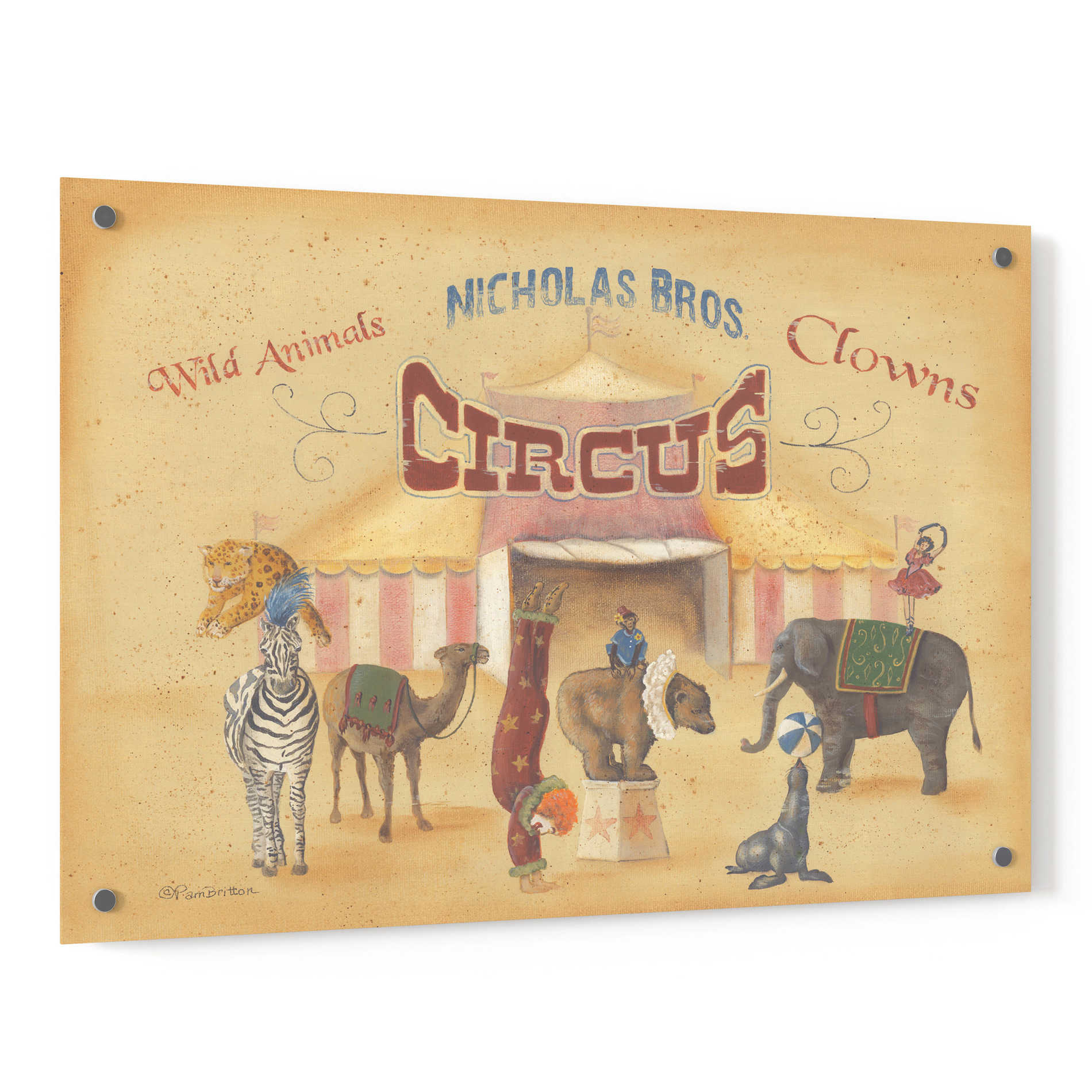 Epic Art 'Nicholas Bros-Circus' by Pam Britton, Acrylic Glass Wall Art,36x24