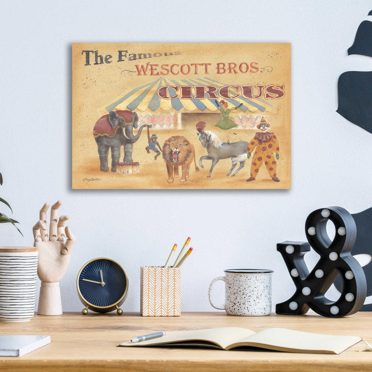 Epic Art 'Westcott Bros-Circus' by Pam Britton, Acrylic Glass Wall Art,16x12