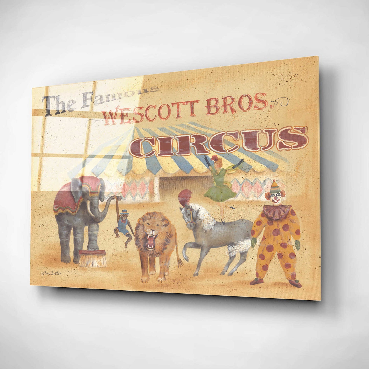 Epic Art 'Westcott Bros-Circus' by Pam Britton, Acrylic Glass Wall Art,24x16