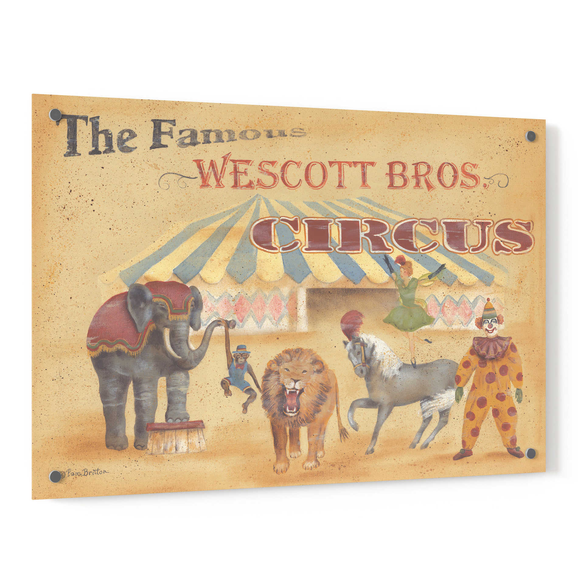 Epic Art 'Westcott Bros-Circus' by Pam Britton, Acrylic Glass Wall Art,36x24