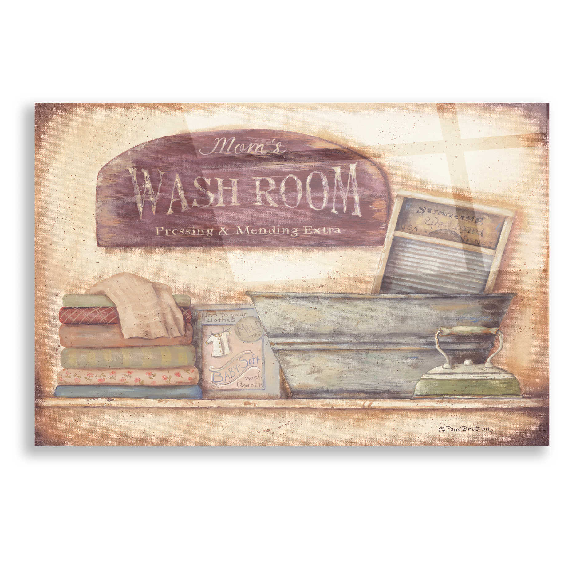 Epic Art 'Mom's Wash Room' by Pam Britton, Acrylic Glass Wall Art,16x12
