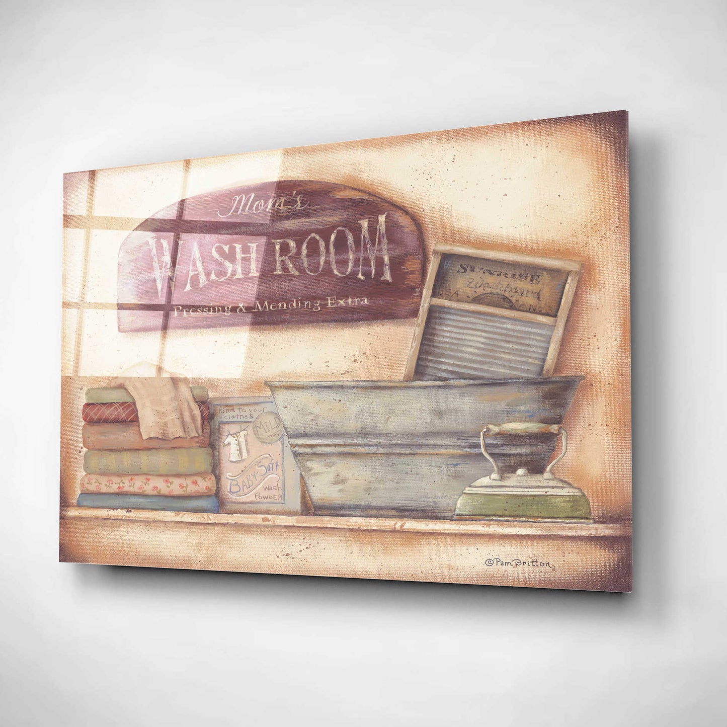Epic Art 'Mom's Wash Room' by Pam Britton, Acrylic Glass Wall Art,24x16