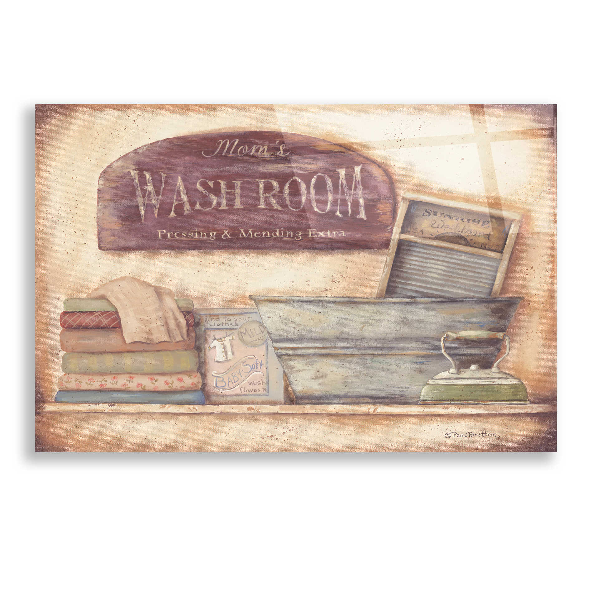Epic Art 'Mom's Wash Room' by Pam Britton, Acrylic Glass Wall Art,24x16
