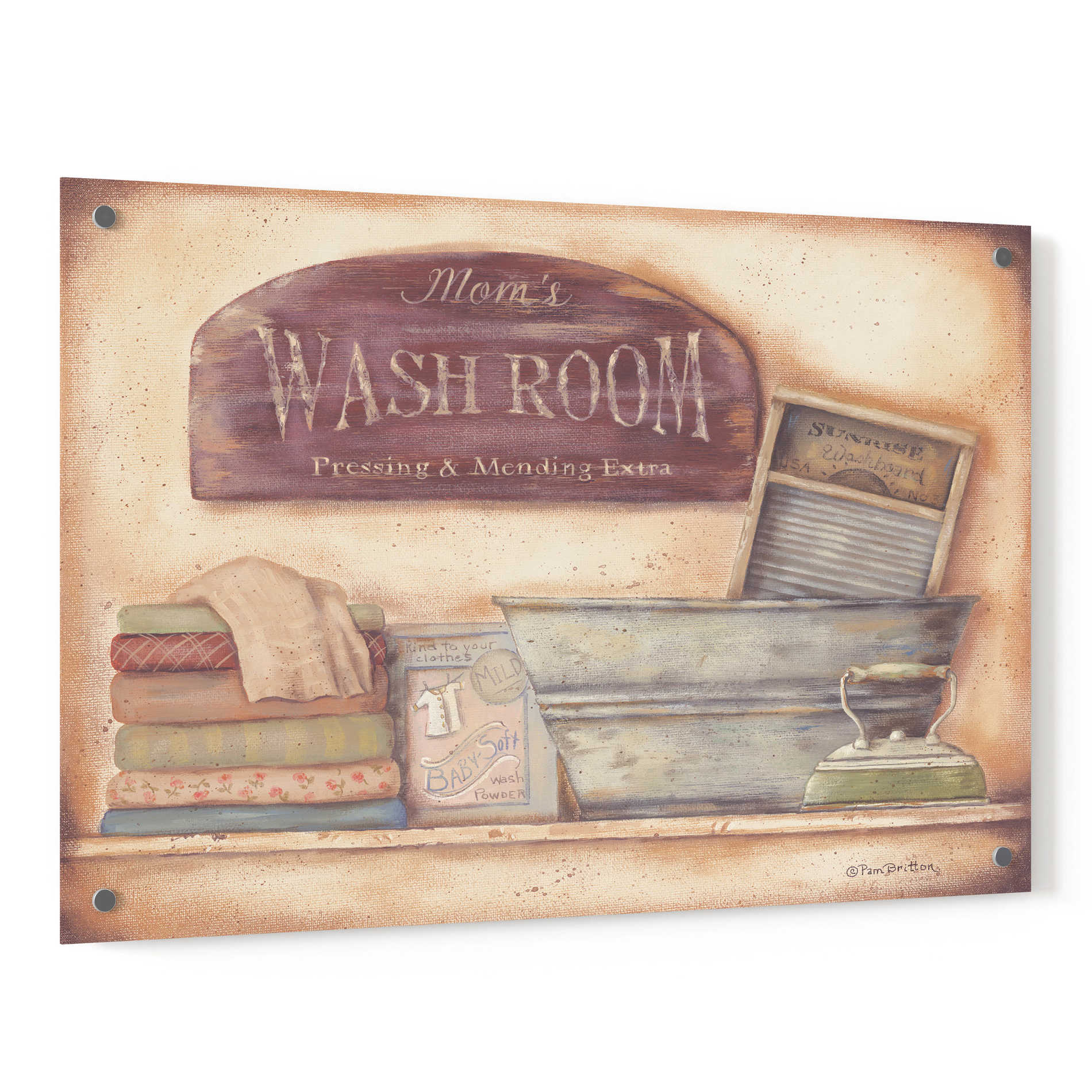 Epic Art 'Mom's Wash Room' by Pam Britton, Acrylic Glass Wall Art,36x24