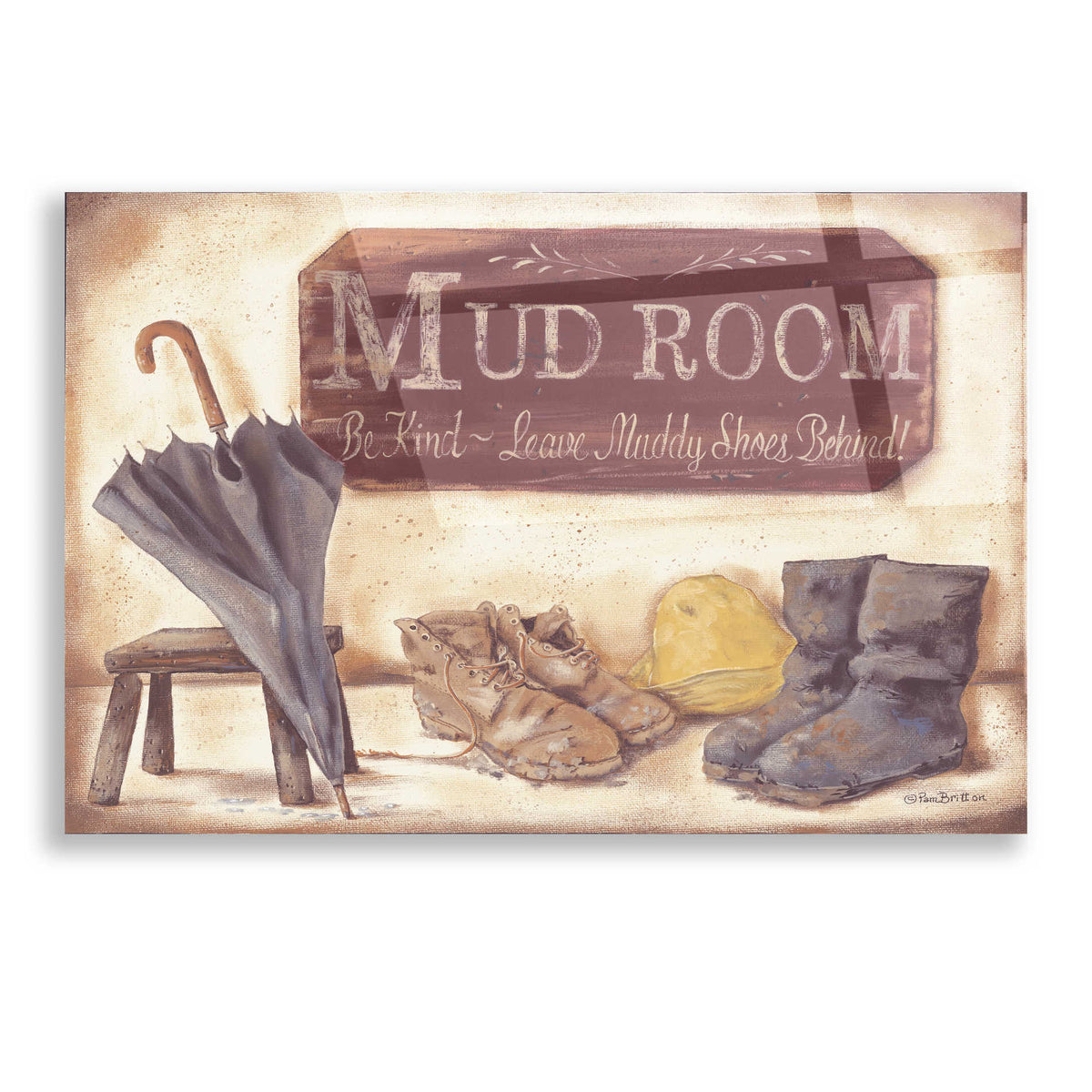 Epic Art 'Muddy Shoes' by Pam Britton, Acrylic Glass Wall Art