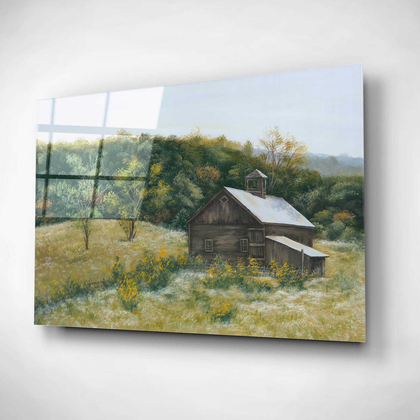 Epic Art 'Barn in Vermont' by Pam Britton, Acrylic Glass Wall Art,16x12