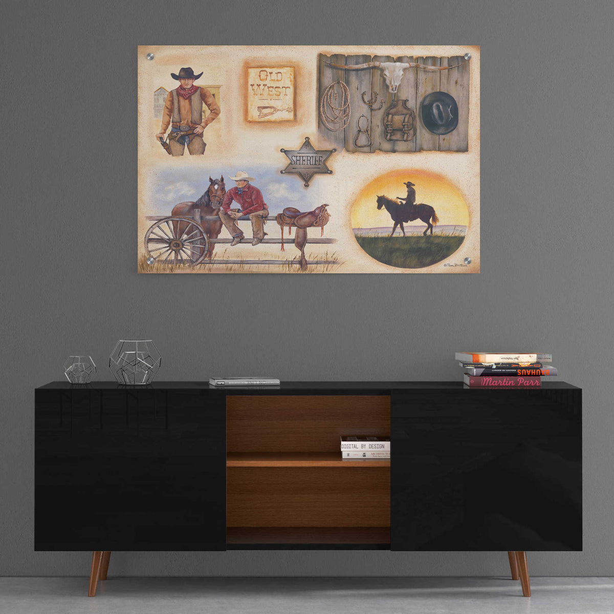 Epic Art 'Western I' by Pam Britton, Acrylic Glass Wall Art,36x24
