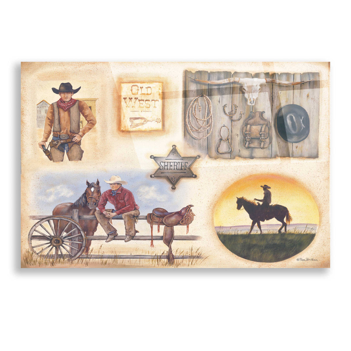 Epic Art 'Western I' by Pam Britton, Acrylic Glass Wall Art
