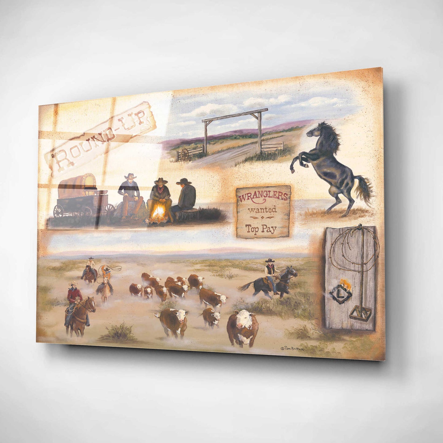 Epic Art 'Western II' by Pam Britton, Acrylic Glass Wall Art,24x16