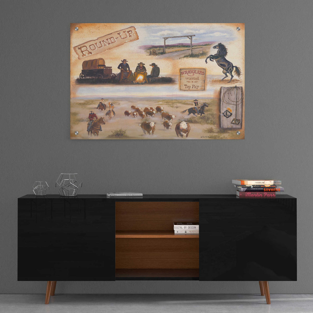 Epic Art 'Western II' by Pam Britton, Acrylic Glass Wall Art,36x24