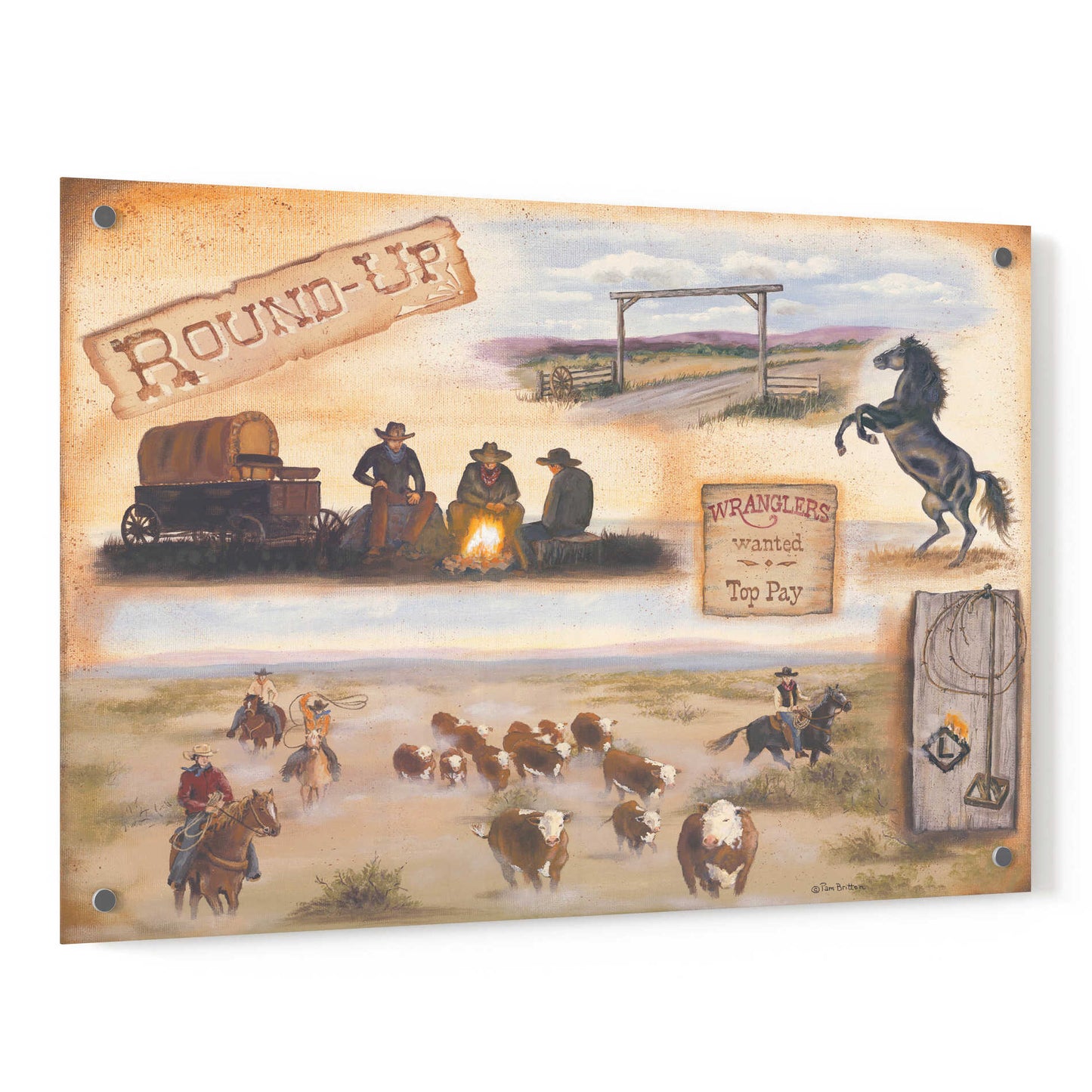 Epic Art 'Western II' by Pam Britton, Acrylic Glass Wall Art,36x24