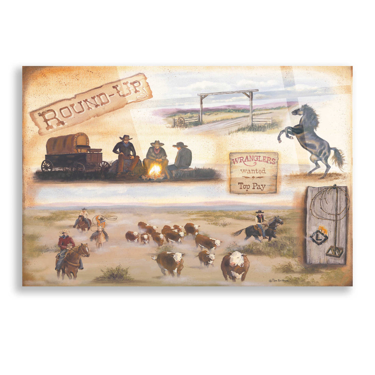 Epic Art 'Western II' by Pam Britton, Acrylic Glass Wall Art