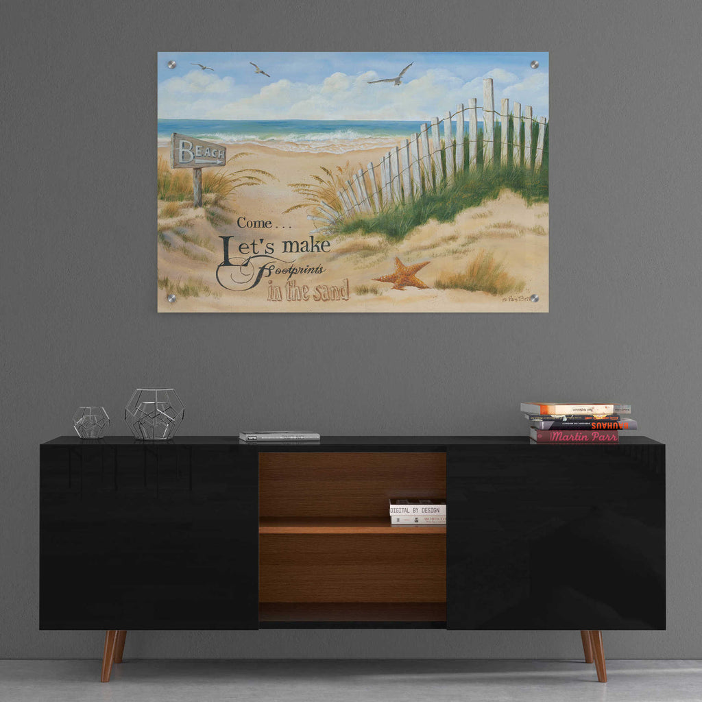 Epic Art 'Footprints' by Pam Britton, Acrylic Glass Wall Art,36x24