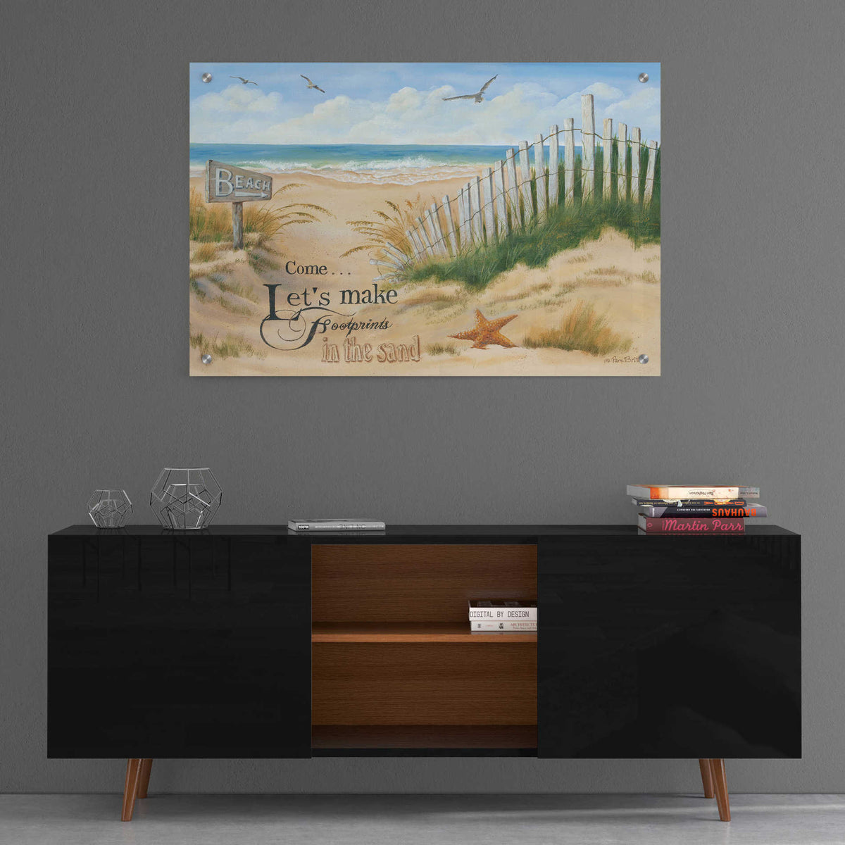 Epic Art 'Footprints' by Pam Britton, Acrylic Glass Wall Art,36x24