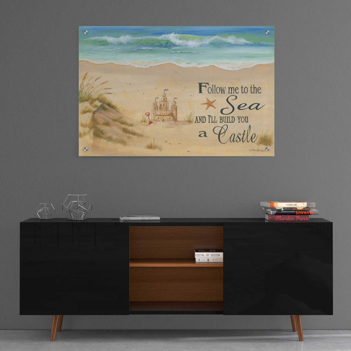 Epic Art 'Sandcastle' by Pam Britton, Acrylic Glass Wall Art,36x24